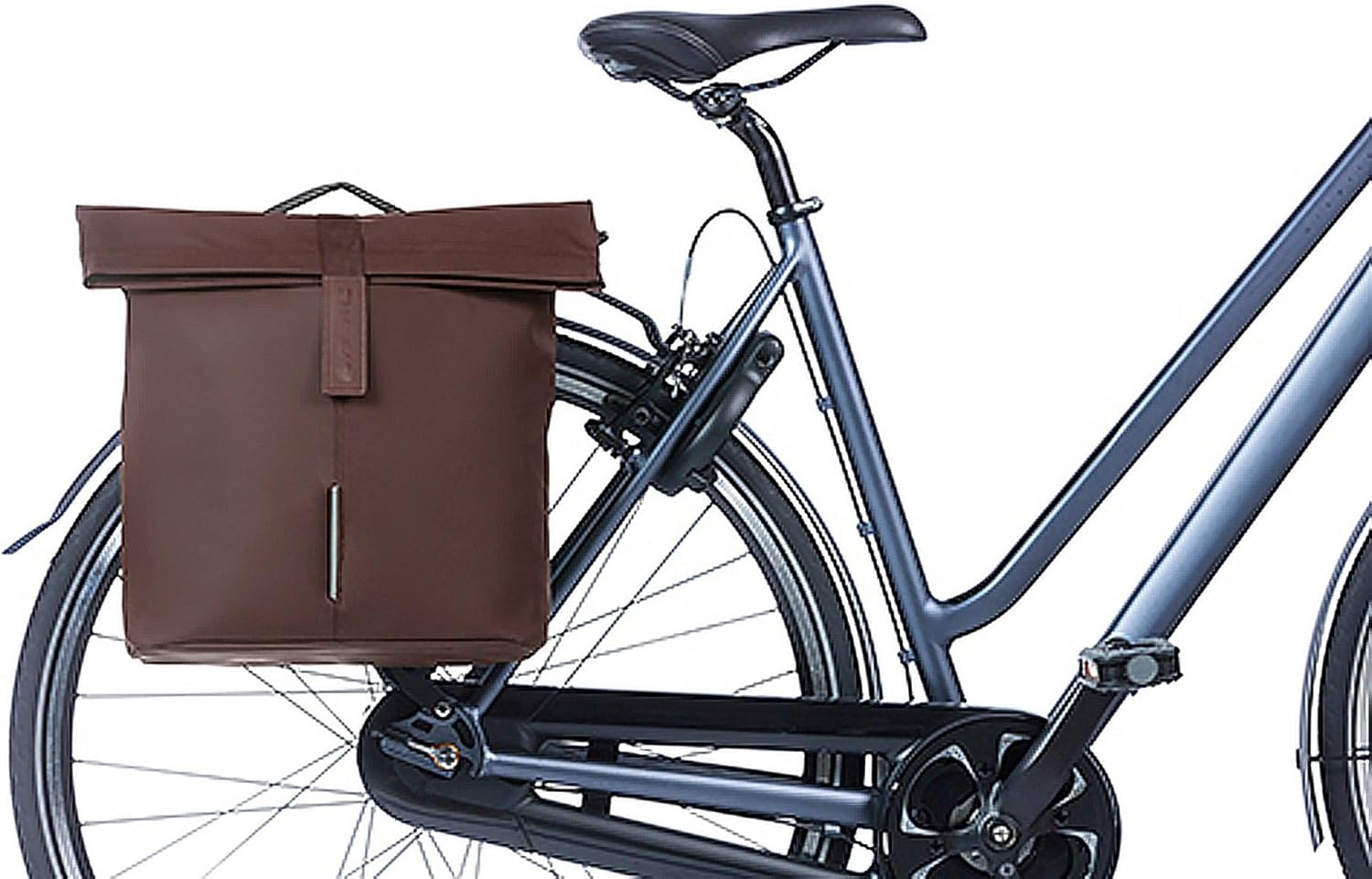 Basil City Bicycle Double Bag, 28-32L, Brown, 12 X 29 X 30 Cm image number 3