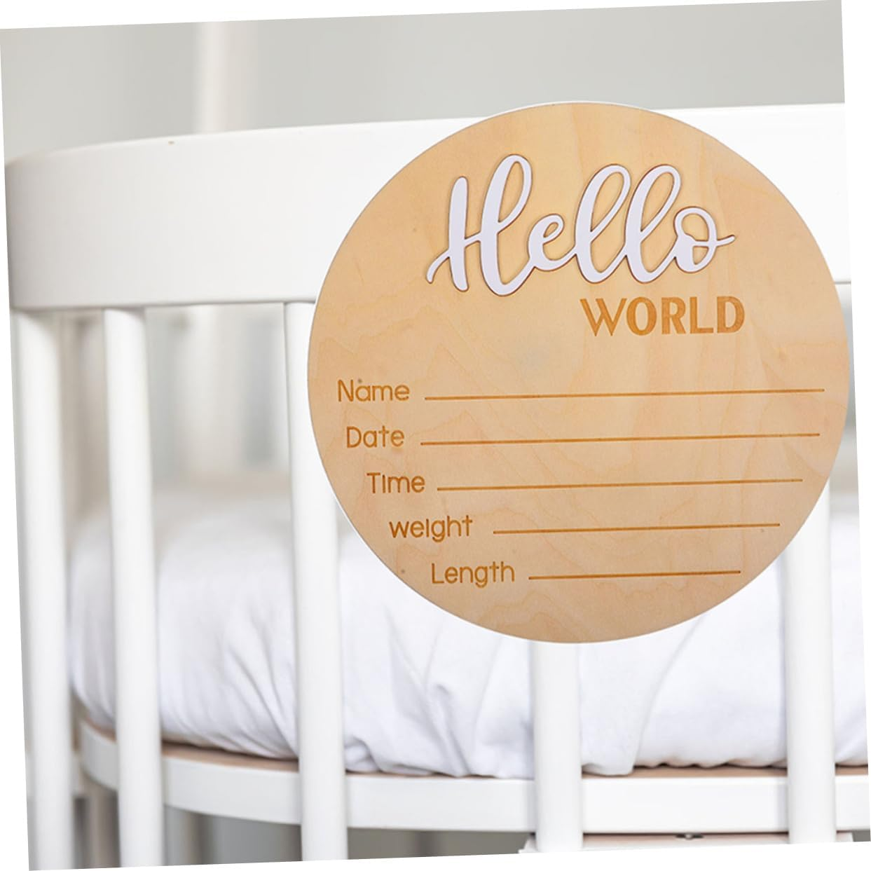 2 Pcs Wooden Birth Announcement Signs Newborn Name Display for Hospital Photo Props Shower Gift with Simple Delicate Design and Fine Texture image number 6