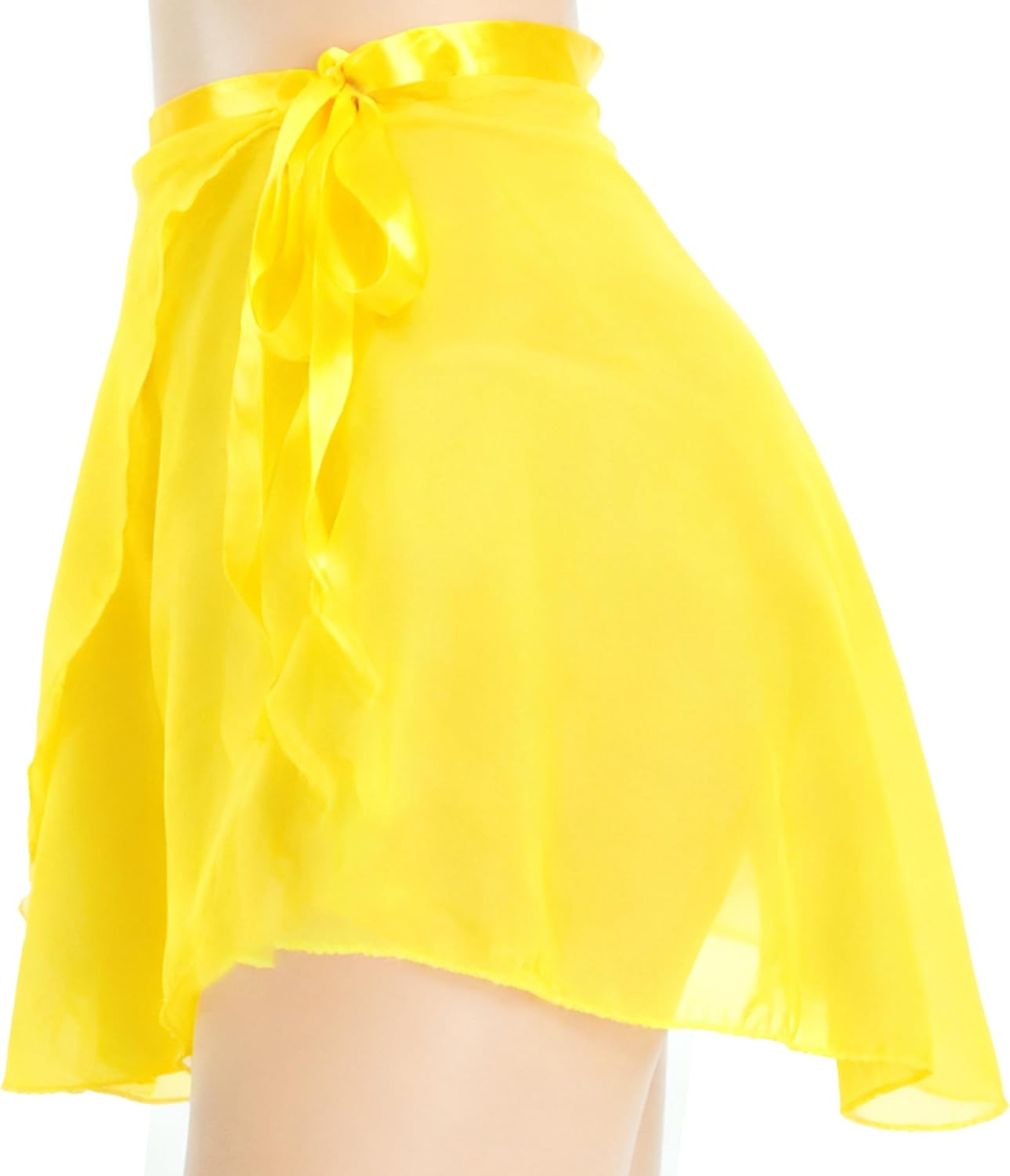 Wuchieal Lady'S Sheer Wrap Skirt Ballet Skirt Ballet Dance Dancewear - Hot Red image number 3