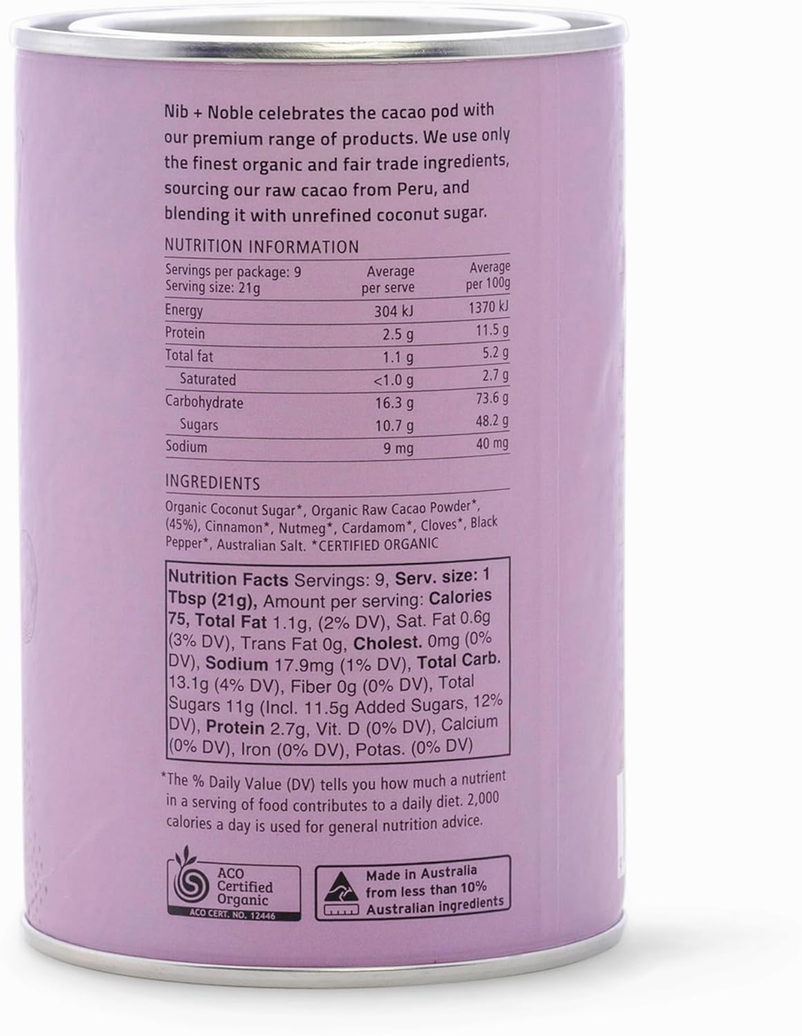 Nib and Noble Organic Drinking Chocolate - Chai, 200 G image number 3