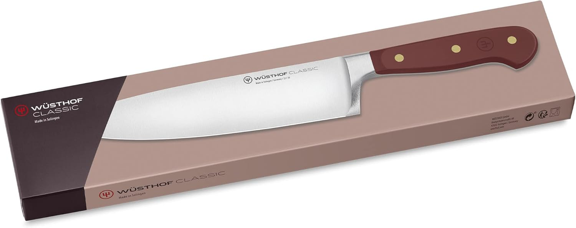W&uuml;sthof Classic Colour Tasty Sumac Chef&rsquo;S Knife 20 Cm &ndash; Precision-Forged German Steel Kitchen Knife, Full Tang with Triple-Riveted Handle, Razor-Sharp Petec Edge, Stylish Design for Everyday Cooking image number 2