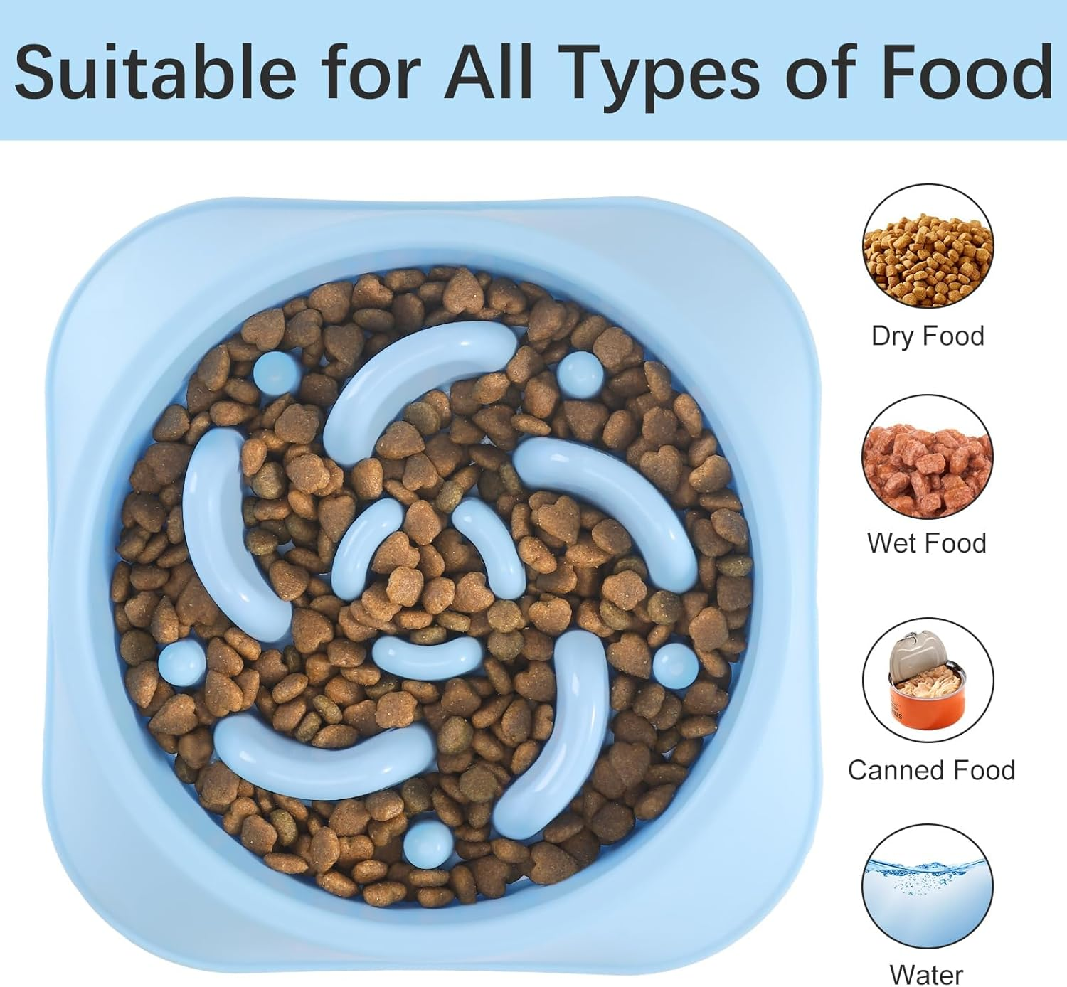 Mateeylife Slow Feeder Dog Bowls 2PCS, Anti-Choking Puzzle Dog Food Bowls, Anti-Slip Interactive Feeding Slow down Eating, Bloat Stop Maze Dishes for All Breeds Pets image number 3