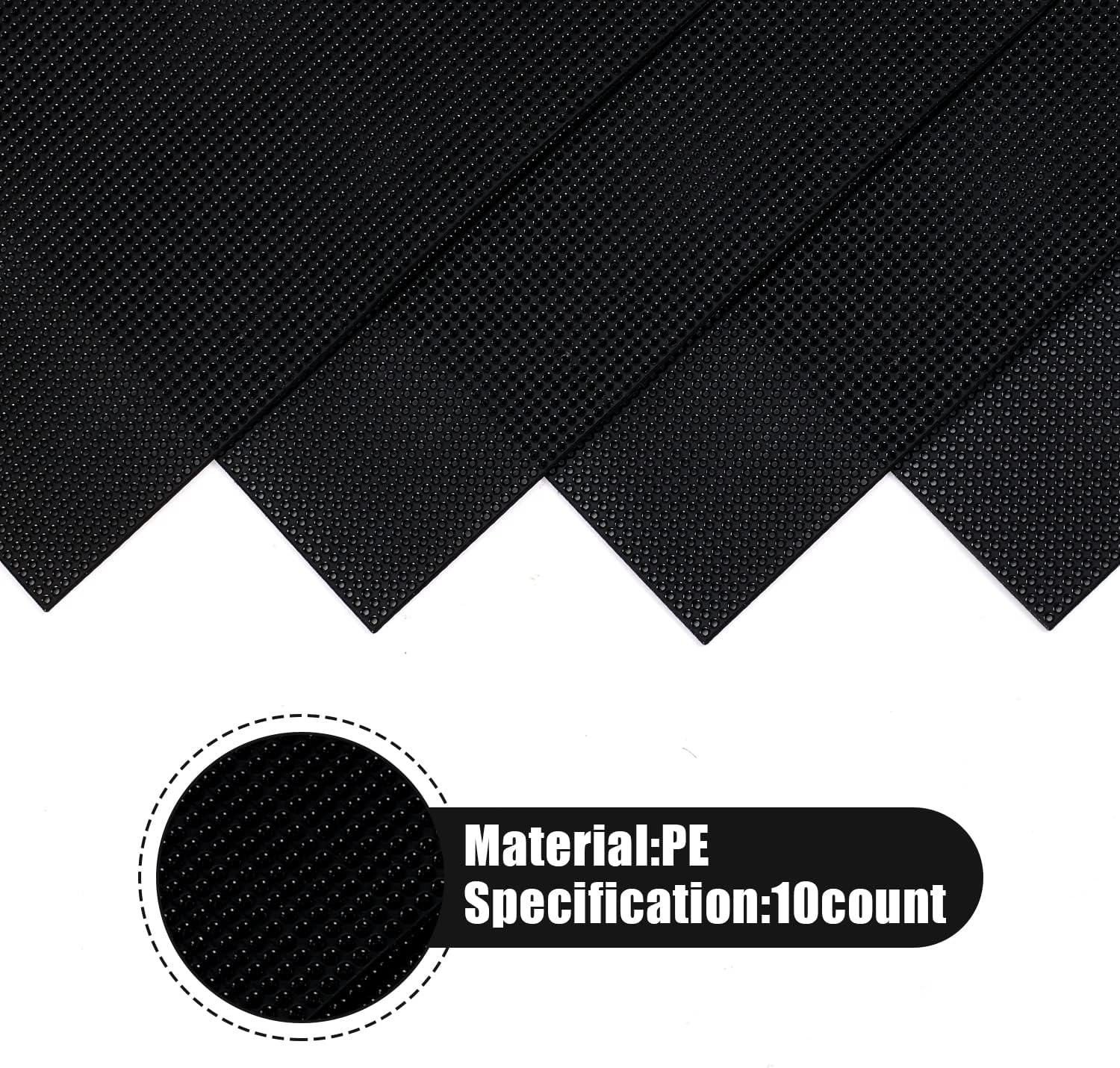 4Pcs Plastic Mesh Canvas, 14 CT Black Plastic Mesh Canvas Sheets Plastic Mesh Screen for Embroidery Making Crafts DIY Crochet Projects (11X8.2 Inch) image number 5