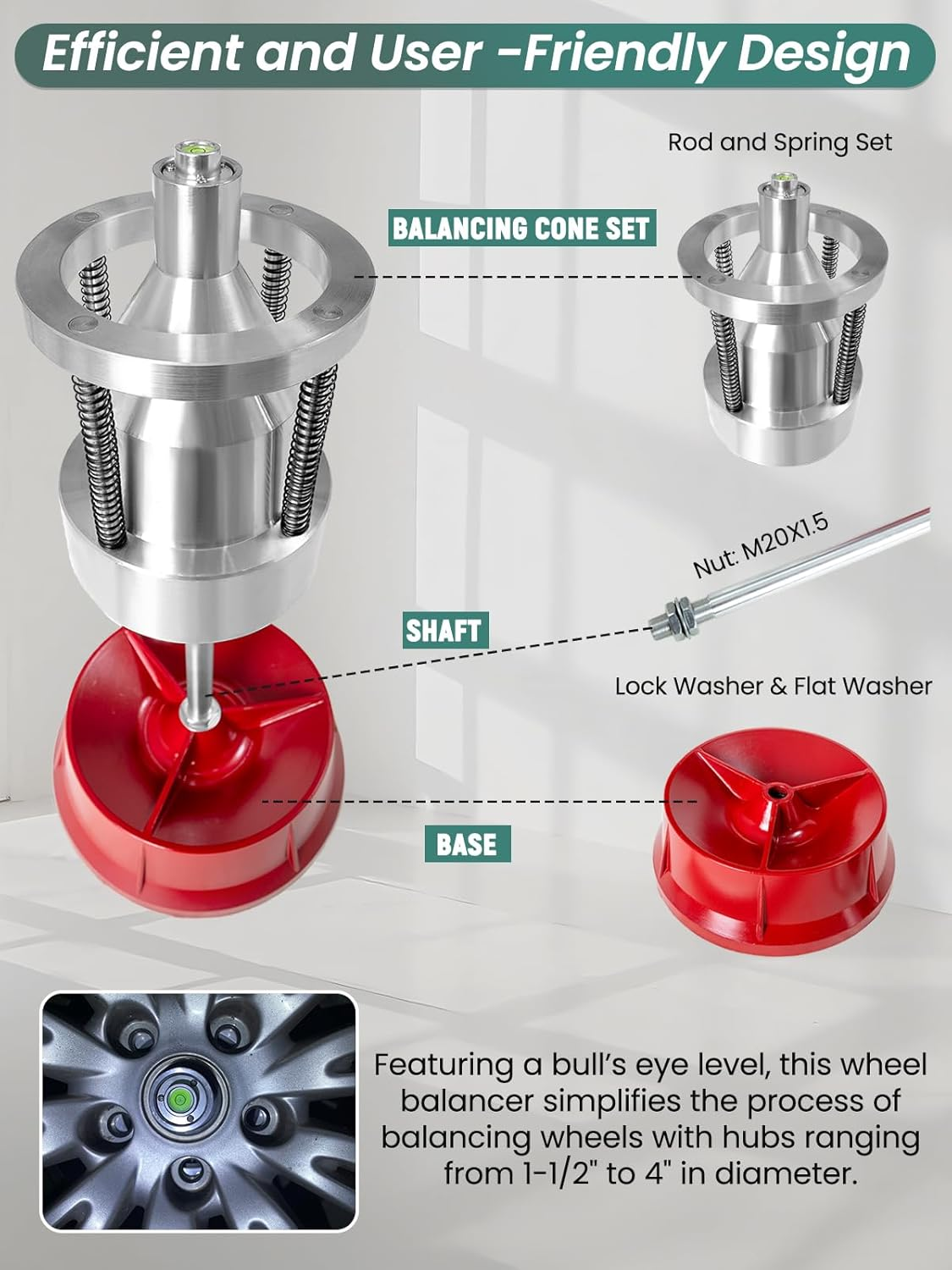 Punmew Tire Balancer Portable Bubble Wheel Balancer Tire Changer with Bubble Level for Car Light Truck Wheel Balancing image number 1