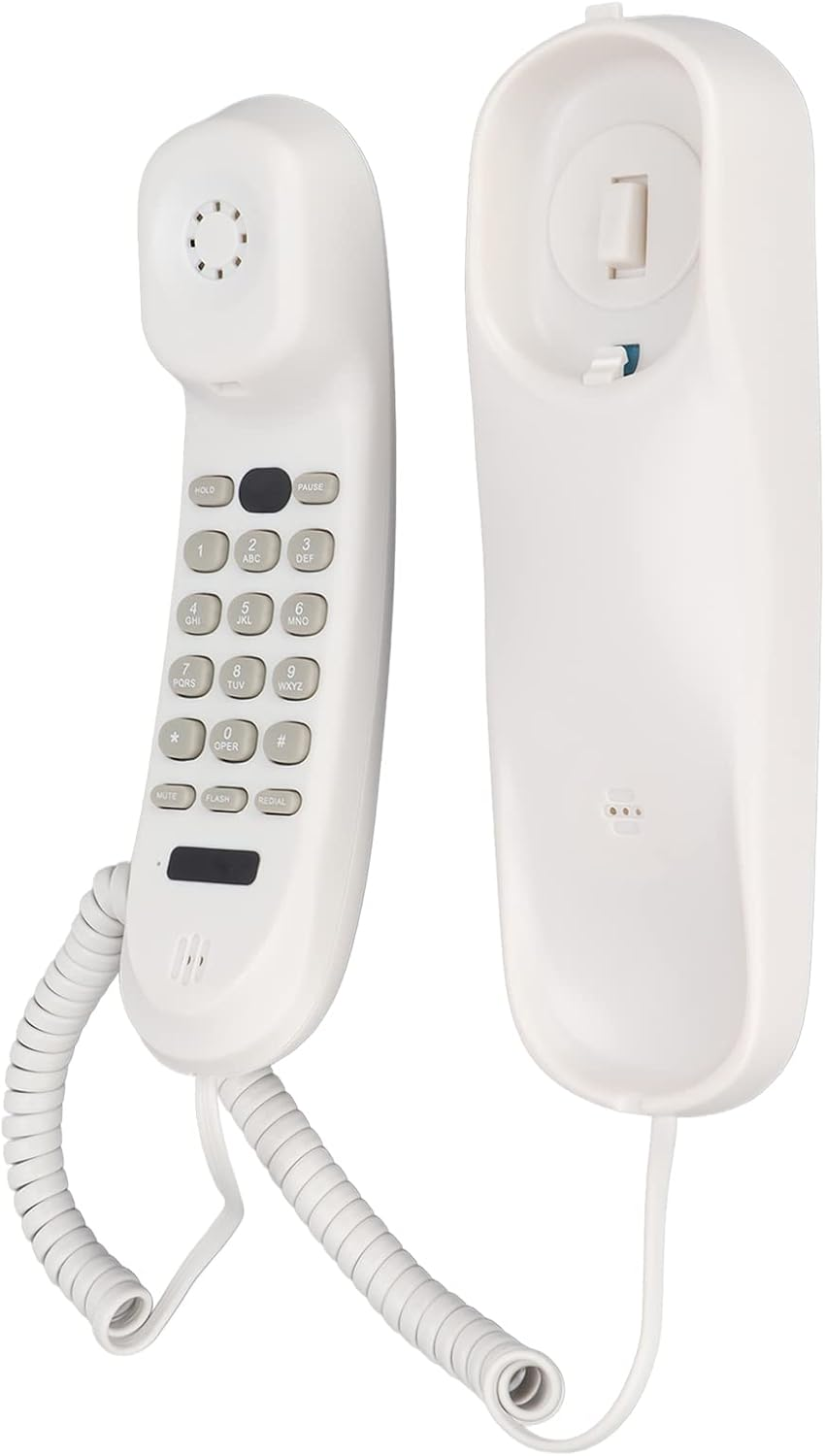 Wall Mounted Home Phone, Corded Telephone, FSK DTMF Dual System, Pausemute Function, Space Saving, Powered by Telephone Line, for Hoteloffice image number 2
