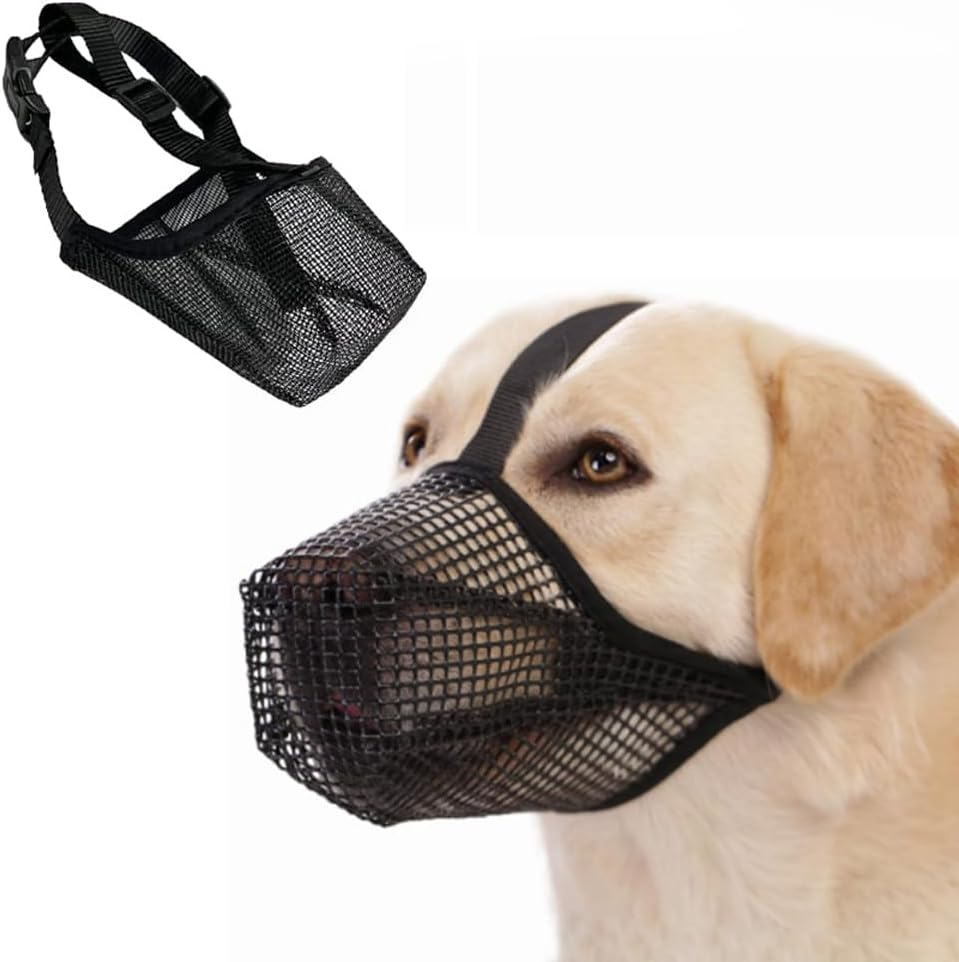 Muzzle for Dogs, Adjustable Puppy Muzzles, Breathable Pet Mask, Dog Training with Adjustable Shoulder Strap and Buckle, Muzzle for Small, Medium, Large Dogs (L) image number 6