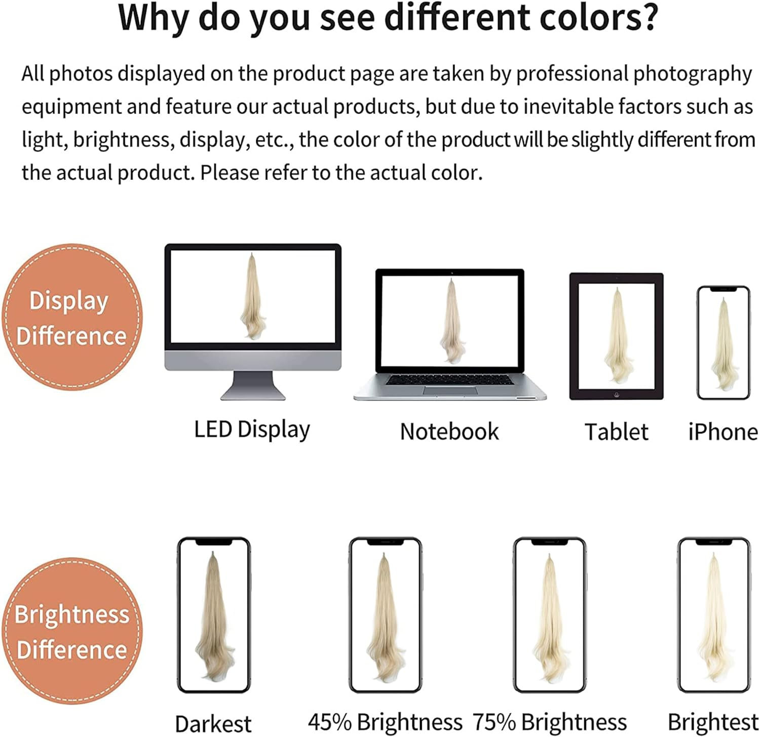 IMISSU Hair Extension Pony Tail Flexible Pretty Hair Ponytails Hairpieces Wig (Brown) image number 5