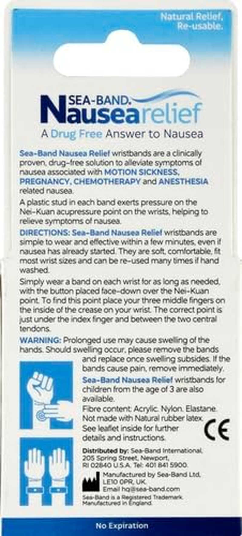 Sea-Band Wristband, Adult, Colors May Vary, 1 Pair, Anti-Nausea Acupressure Motion or Morning Sickness, 2 Count (Pack of 1) image number 4