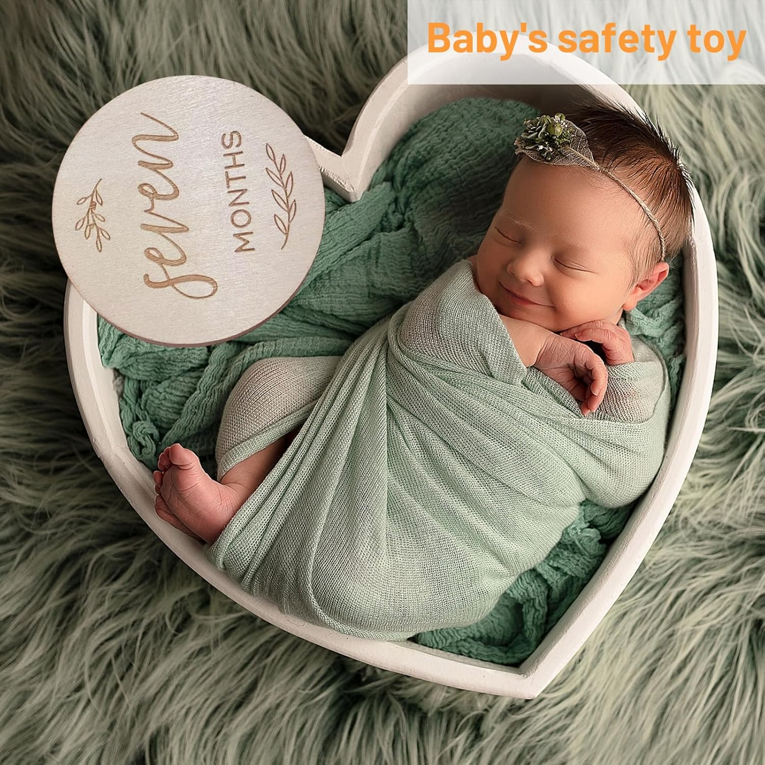 7 Pcs Wooden Baby Milestone Cards | Double-Sided Monthly Signs | Hello World Baby Sign | Newborn Infants 0-12 Months | Growth Recording Gift Set