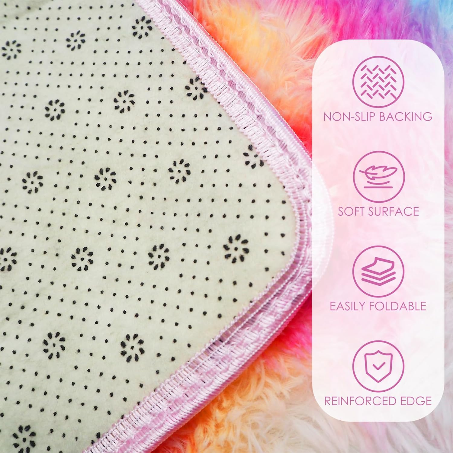 Large Fluffy Area Rugs for Bedroom Livingroom, Super Soft Shaggy Anti-Slip Fuzzy Rug Carpet for Women Girls, Modern Colorufl Tie-Dye Silky Smooth Fur Rug Floor Decor (Rainbow, 200X160Cm)