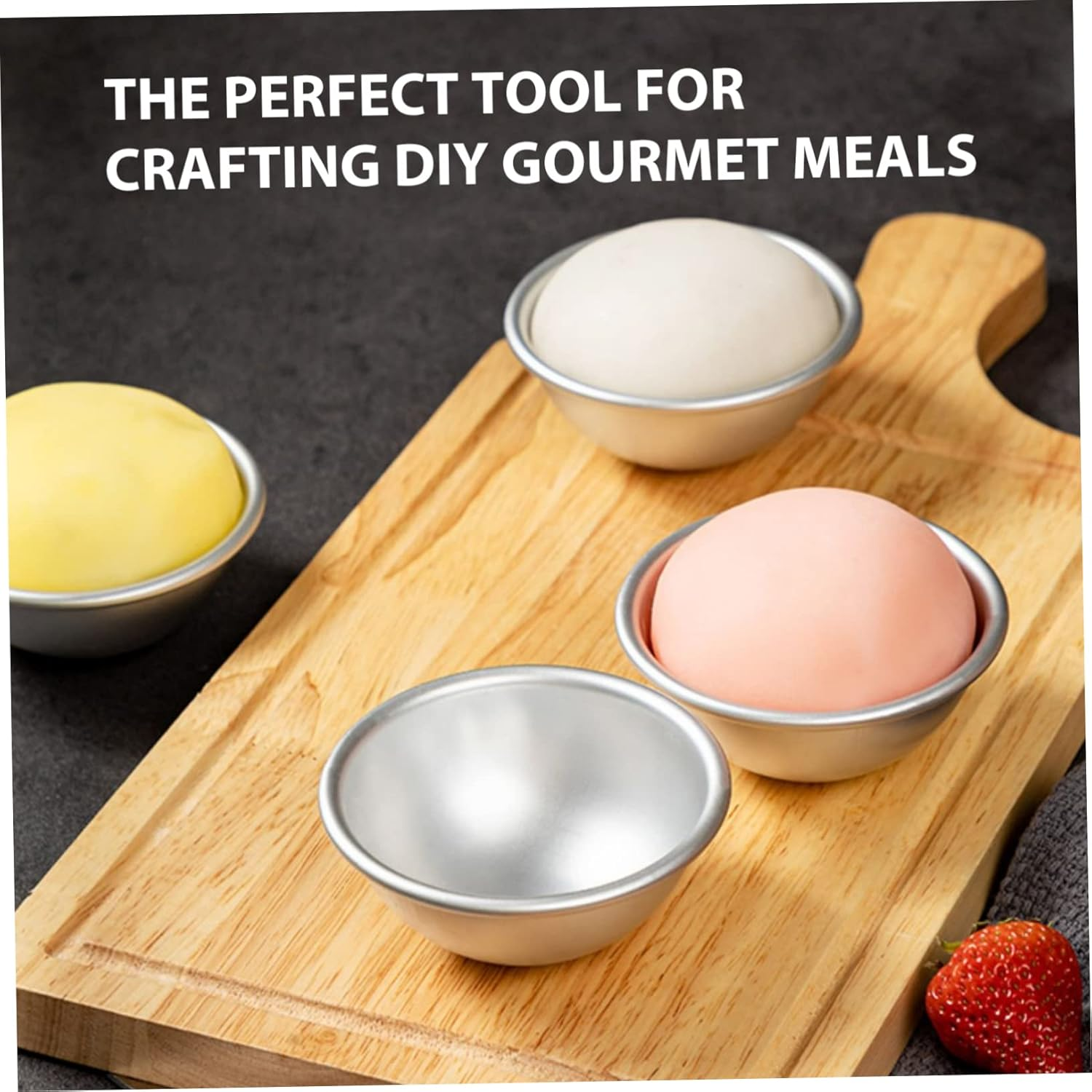 LOPUNER 6Pcs DIY Metal Bath Bomb Molds Decorative Bath Ball DIY Molds Cake Ball image number 3