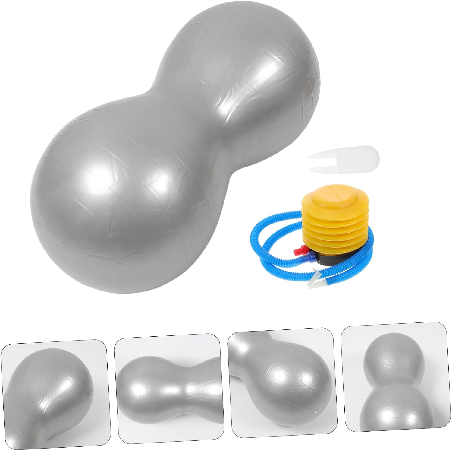 Ifundom Inflatable Peanut Yoga Ball Thickened Anti-Burst PVC Exercise Ball for Fitness Therapy Balance Stability Trainer Home Gym Workout with Inflator Pump image number 3