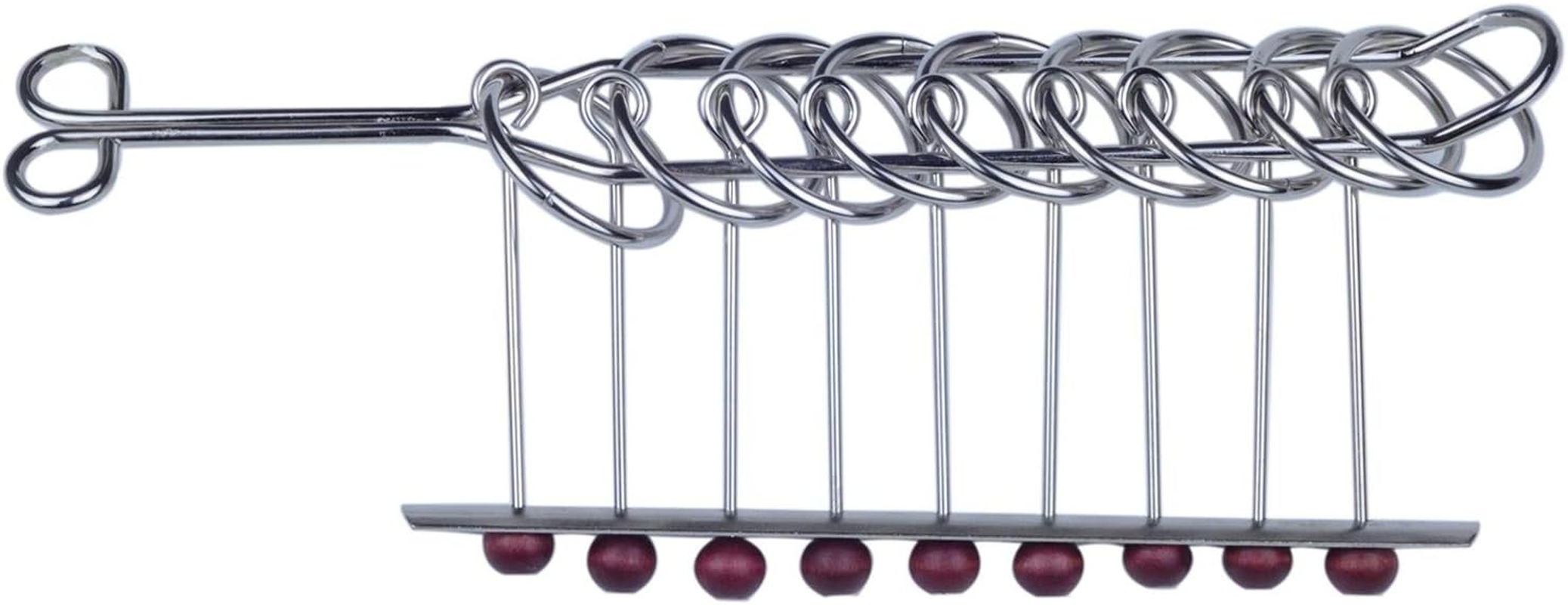 KAILIMENG 9 Linked Rings Metal IQ Puzzle - Brain Teaser Classical Chinese Rings