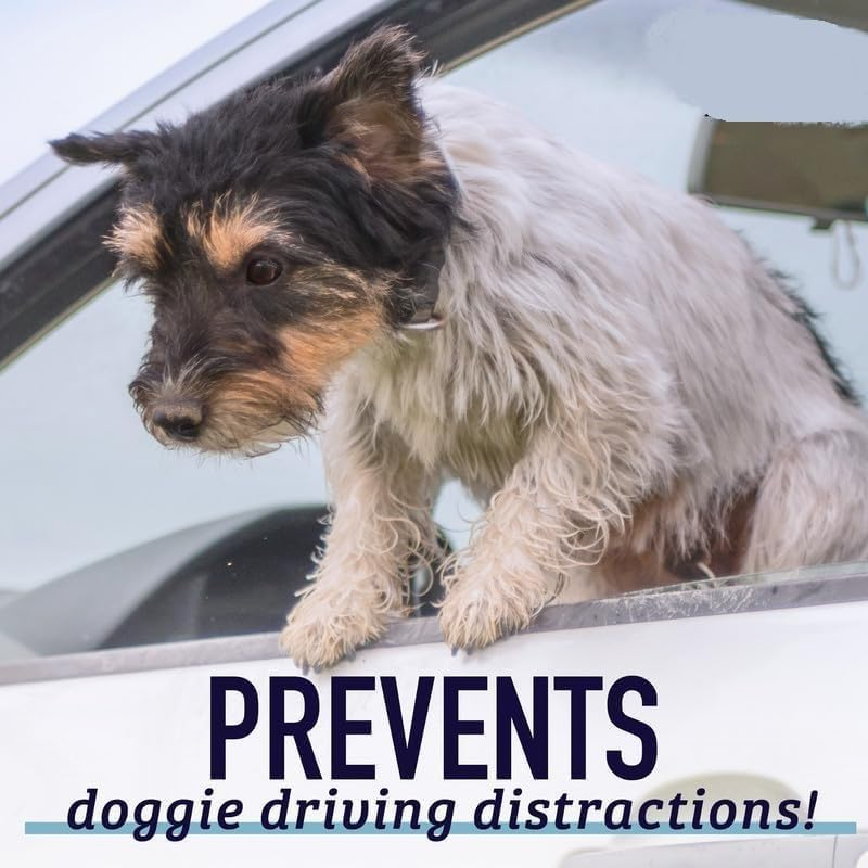 Dog Car Seat Belt Restraint - No-Chew Heavy Duty Car Seatbelt for Pets - Coated Steel Rope to Prevent Chewing (Black, One Size) image number 3