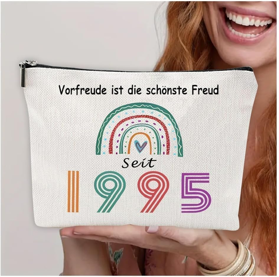 Reversible Printed Rainbow Makeup Bag Waterproof,-&ldquo;Anticipation Is the Most Beautiful Joy&rdquo;-Best Gifts for Women 40Th Birthday - 2009 image number 2