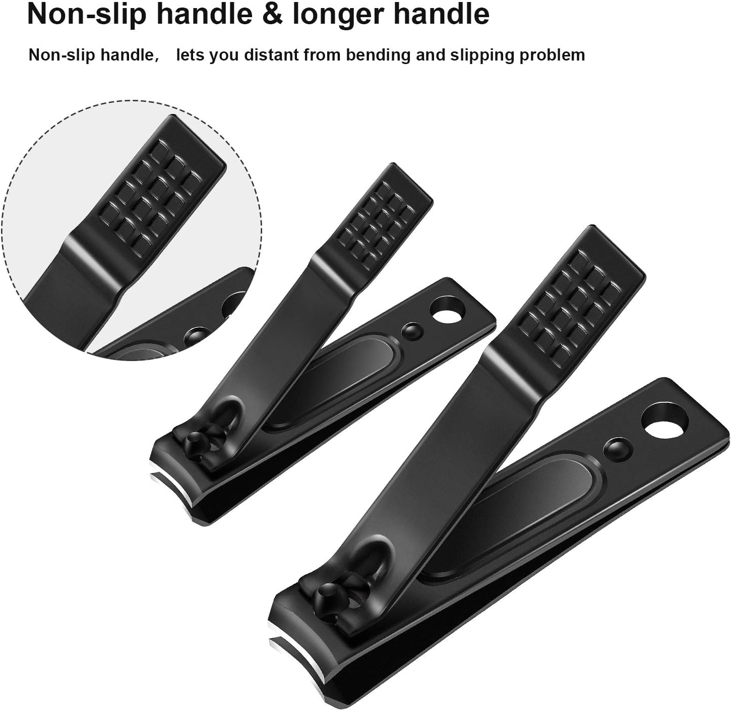 12 Pieces Nail Clipper Set Stainless Steel Nail Cutter Fingernails and Toenail Clipper Cutter for Women Men, Black image number 1