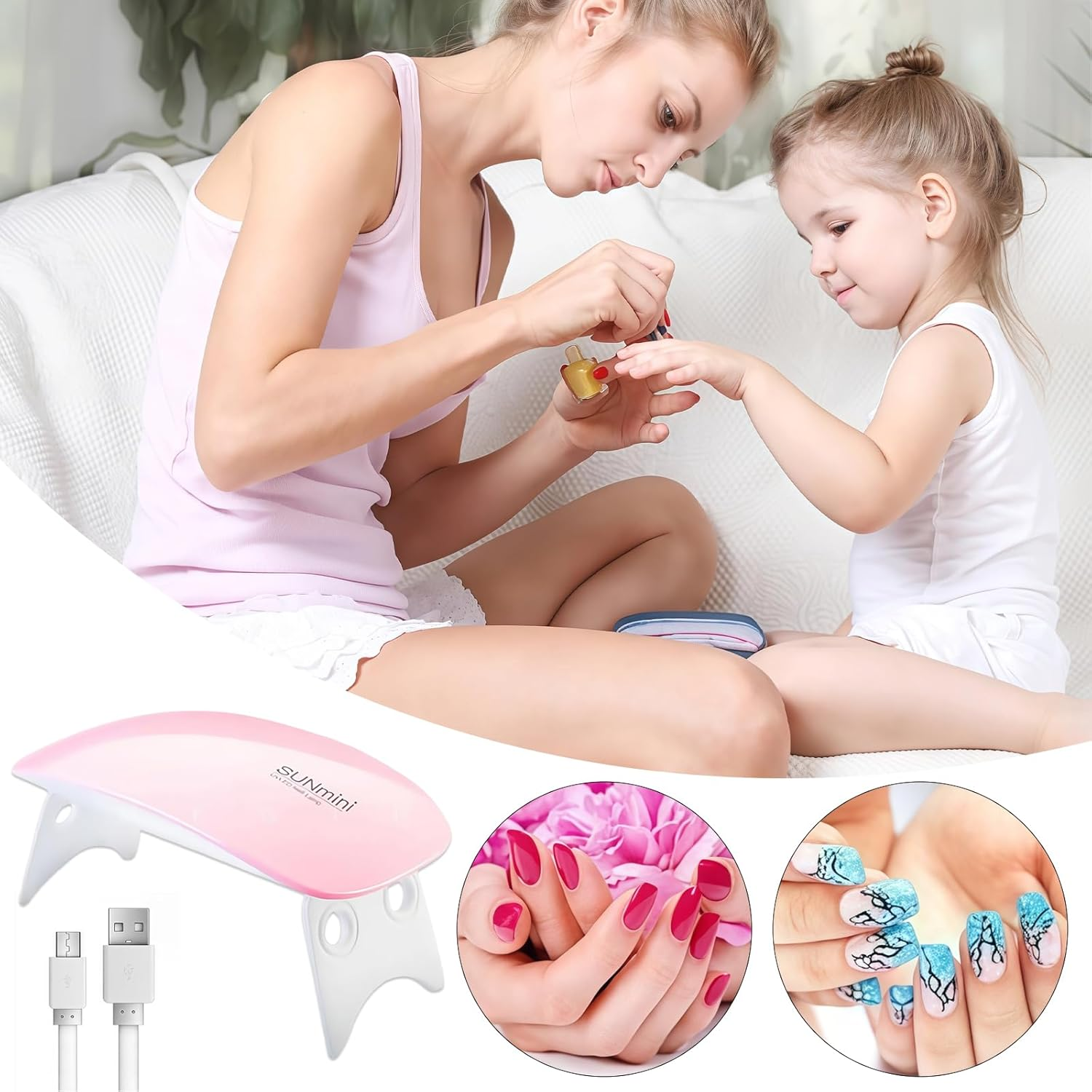 Mini UV LED Nail Lamp, Nail UV Lamp, UV LED Lamp for Gel Nails, Nail Polish Dryer, Nail Lamp, Mini Nail Dryer for All Gel Nail Polishes, UV Lamp for UV Gel Nail Polish