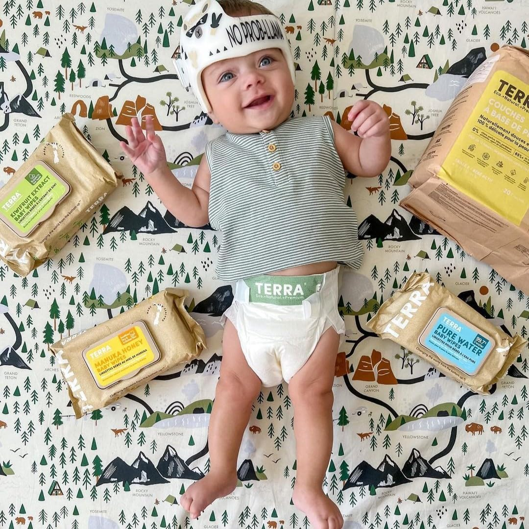 Terra Bamboo Baby Manuka Honey Wipes &ndash; 99.5% Pure New Zealand Water, 100% Biodegradable Bamboo Fiber, 0% Plastic, Unscented, Suitable for Sensitive Skin &ndash; 12 Packs of 70 Wipes image number 4