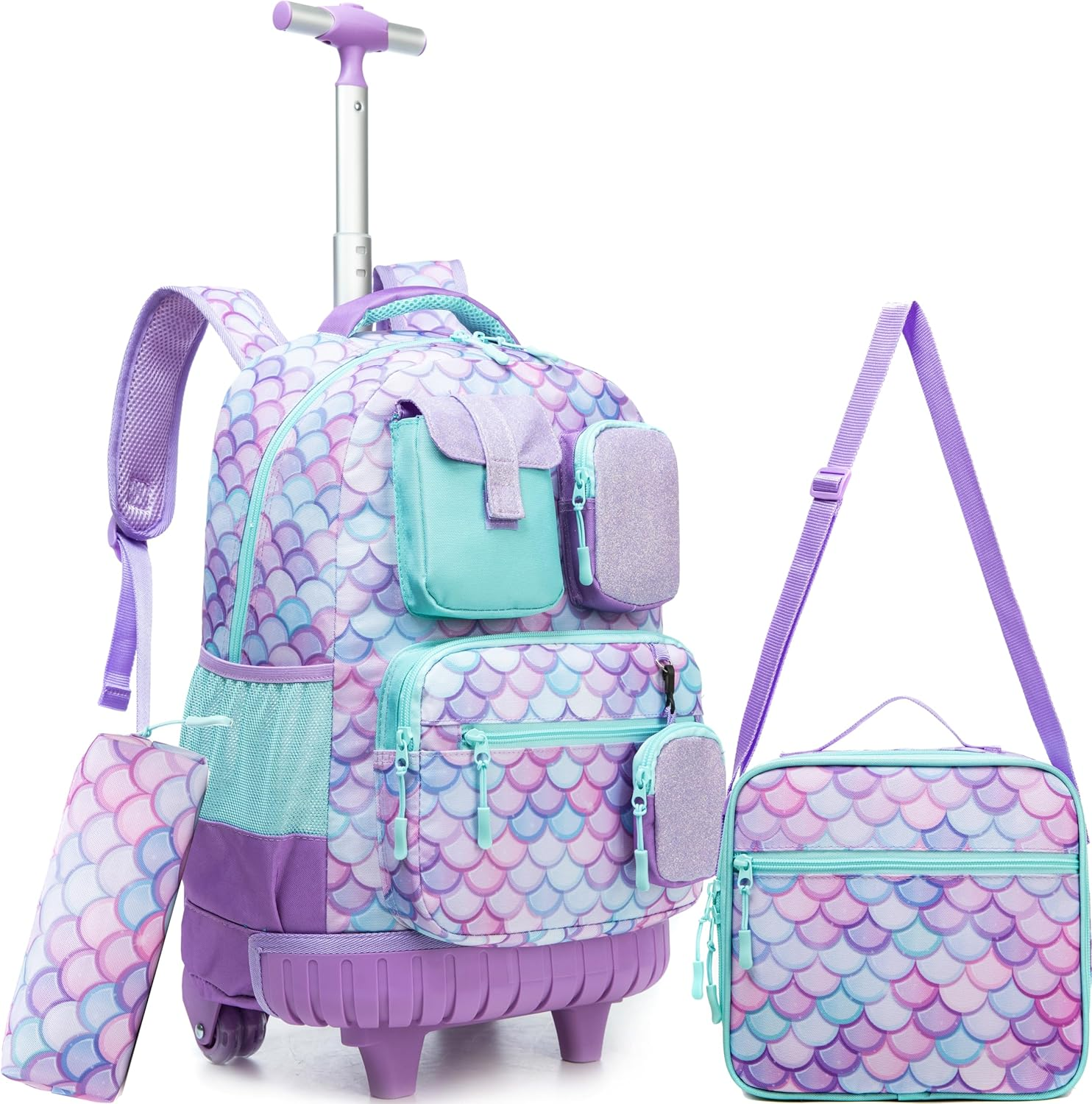 Meetbelify Rolling Backpack for Girls Boys Backpacks with Wheels Kids Carry on Luggage for Girls Boys