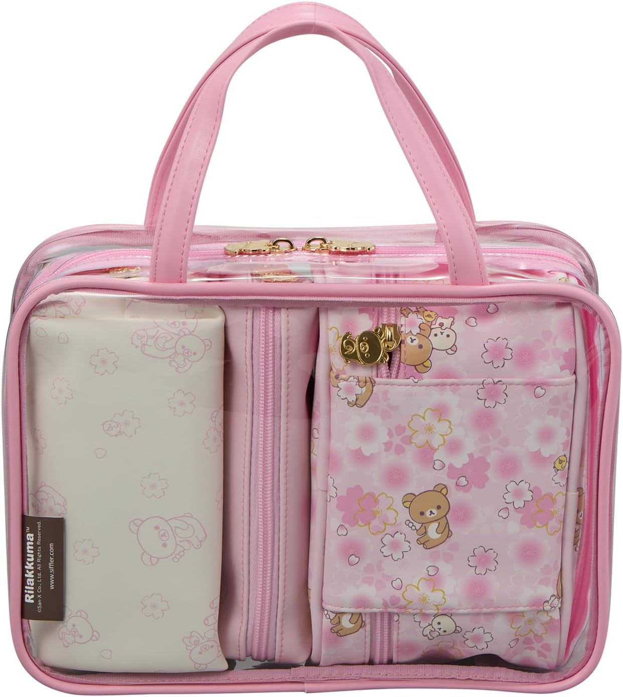 Rilakkuma 7122 RK46. Pink Sakura Travel Pouch Set image number 1