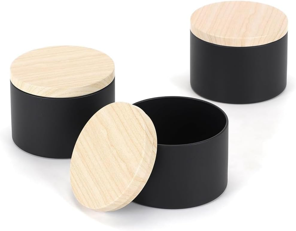 Veumoie 24 Pack 4 Oz Black Candle Tins with Lids, 4Oz Candle Jars for Making Candles Bulk Easy Install Easy to Use image number 2