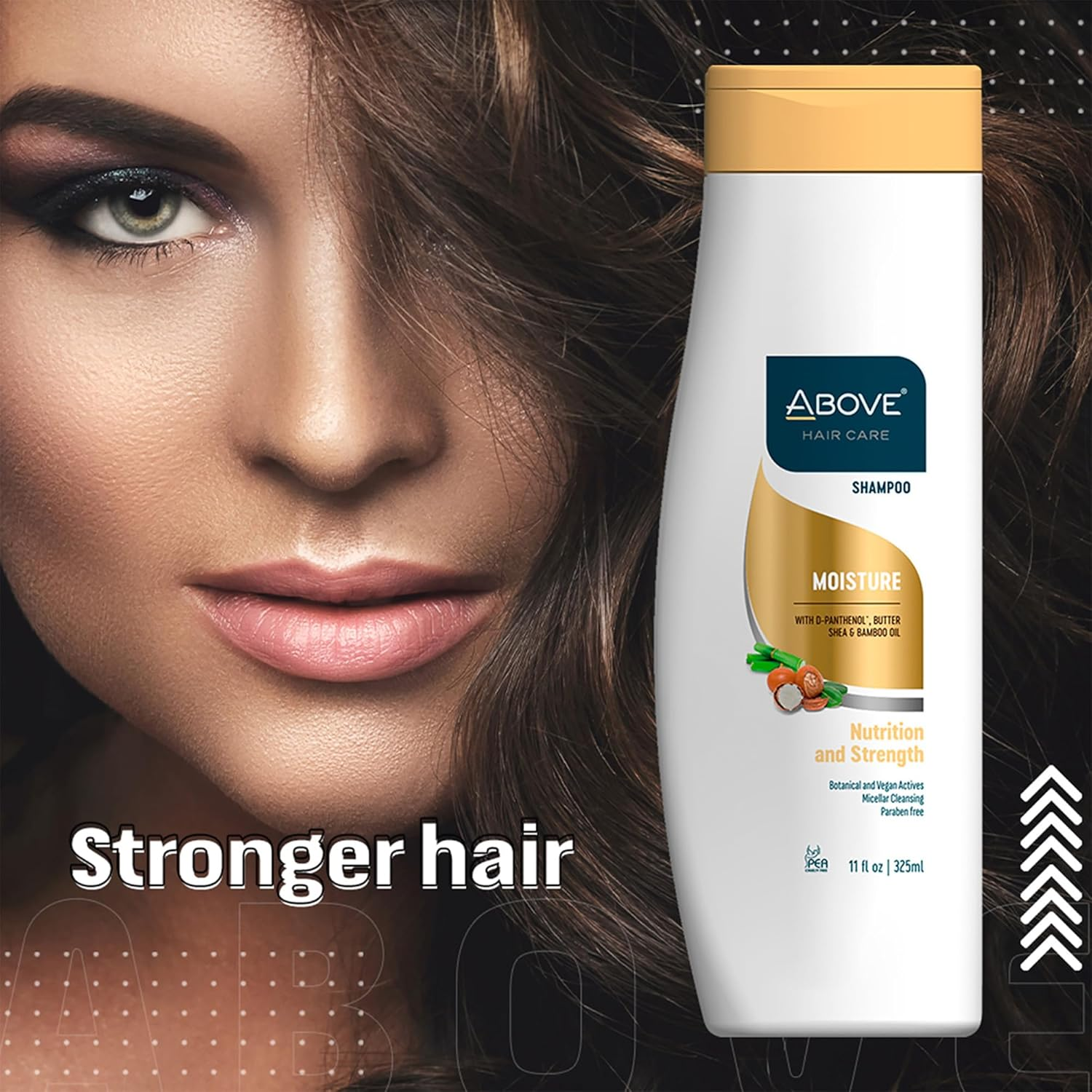 Above Moisture Shampoo, 11 Oz - Moisturizing Shampoo for Men and Women - Restores Shine and Softness - Shea Butter, Bamboo Oil - No Frizz, Split Ends image number 4