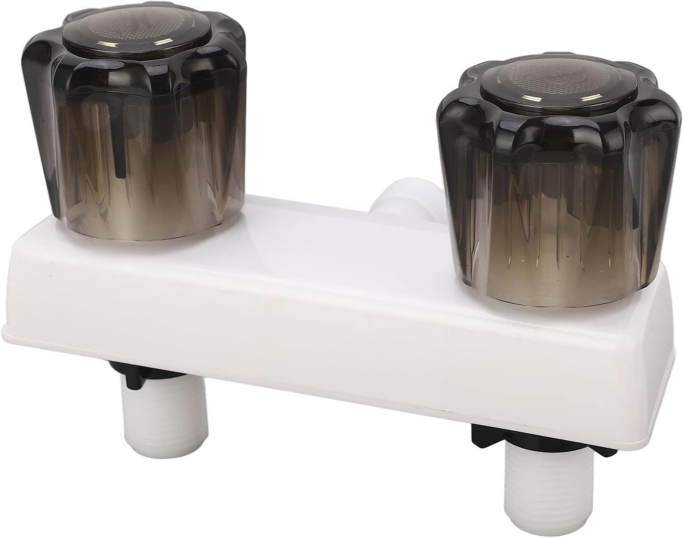 RV Shower Faucet Valve Diverter Shower Mixing Valve Control Dual Knob Wheel RV Motor Home (White) - Black image number 6