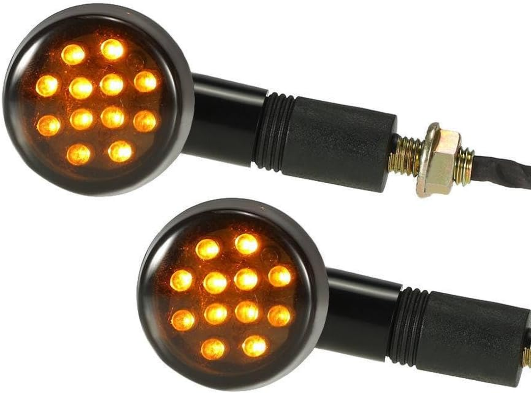 TDR 4Pcs LED Turn Signal Lights Indicator, 10Mm Universal Fit for Motorcycles, Front & Rear Amber Lights image number 6
