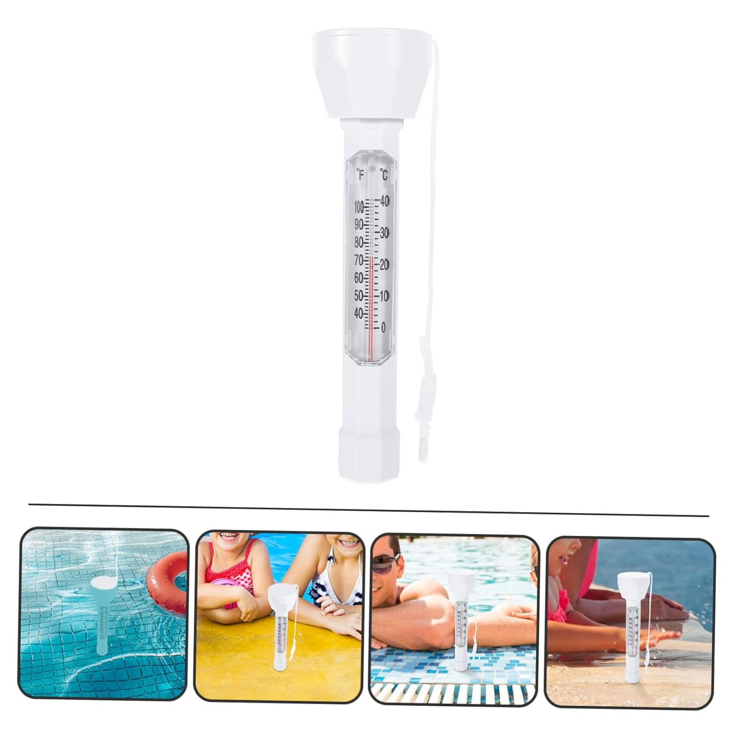 Luxshiny Swimming Pool Floating Thermometer for Accurate Water Temperature Measurement Dual Fahrenheit Celsius Display Fast Reading Pool Temperature for Hot Tubs Ponds Bath Use Safe Bath image number 6