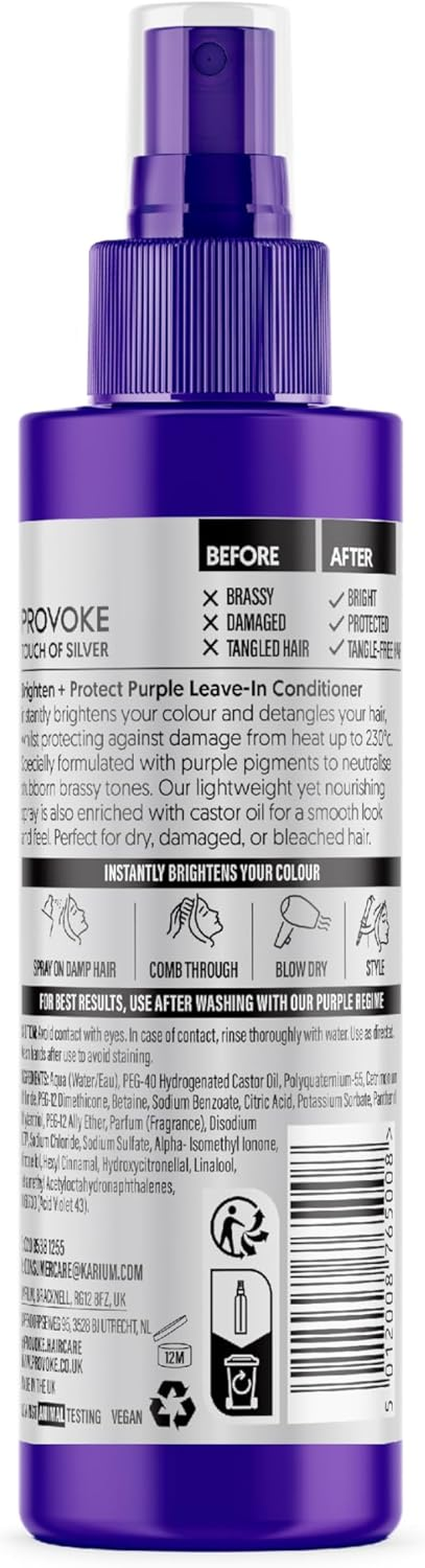PRO:VOKE Touch of Silver Colour Care Shampoo 400 Ml image number 3