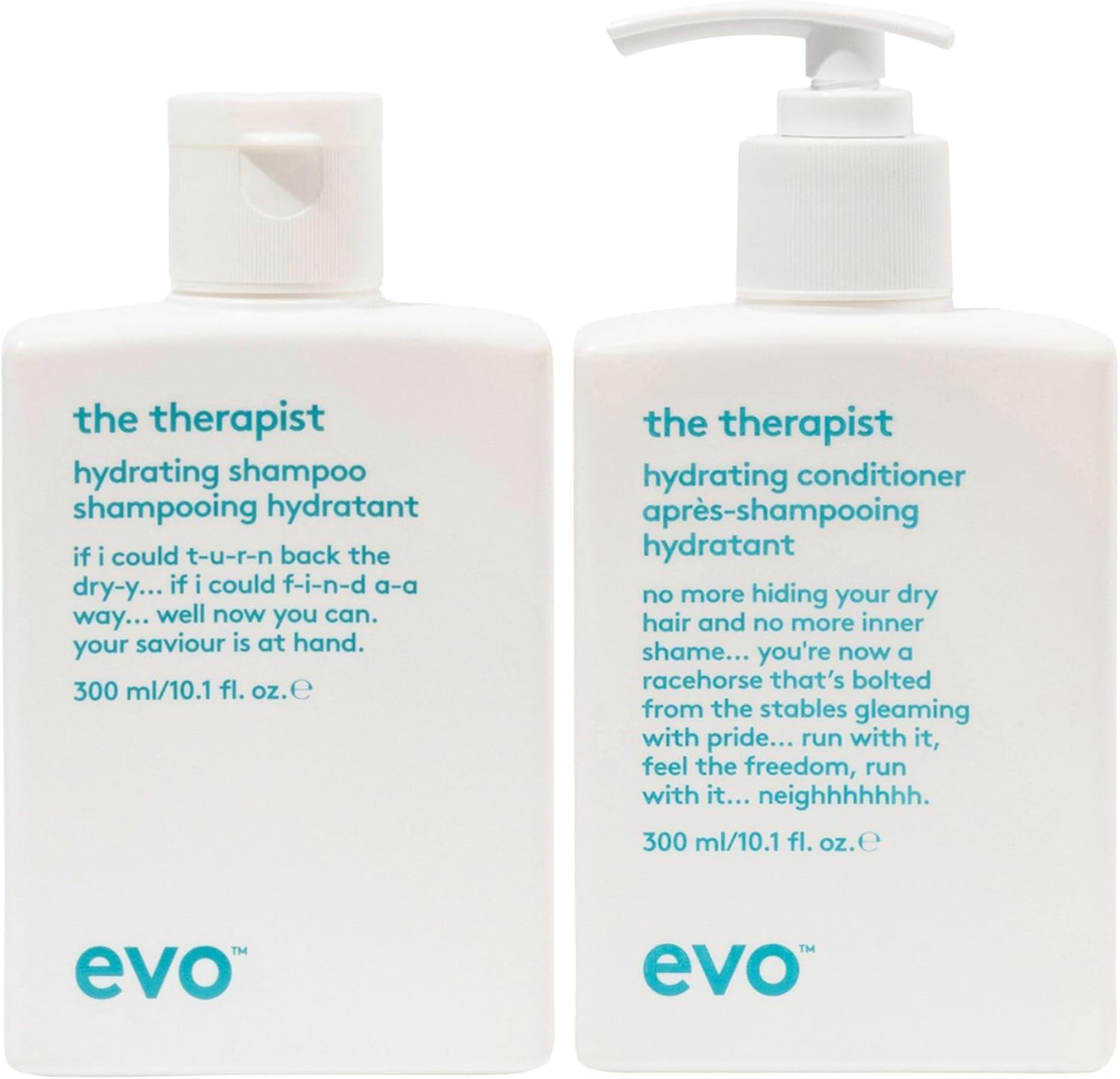 Evo the Therapist Hydrating Shampoo & Conditioner - Hydrates, Strengthen and Softens Whilst Improving Shine - Protects Colour Treated Dry Hair, Helps to Detangle - 300Ml / 10.1Fl.Oz image number 5