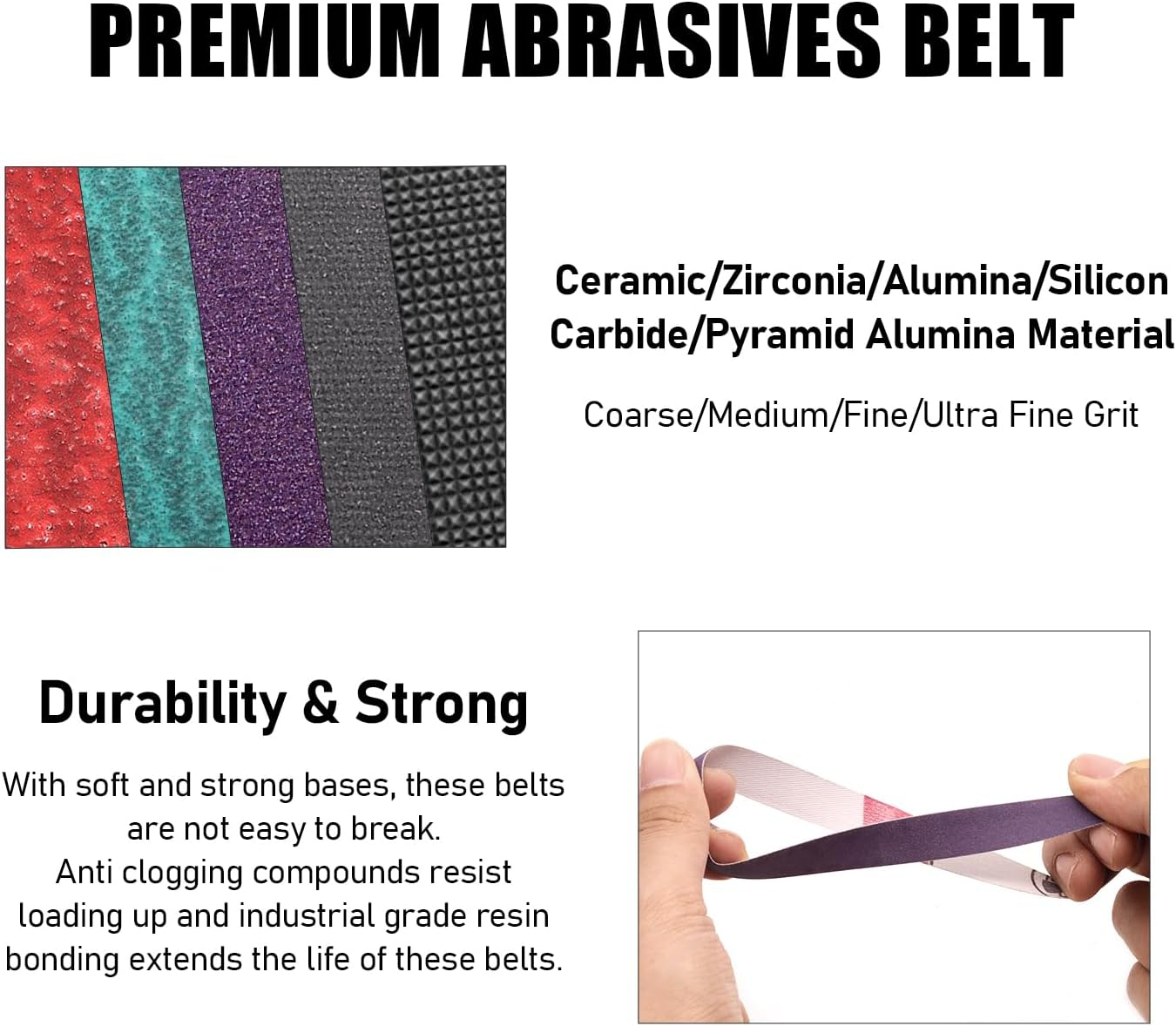 36 Pack 1/2" X 12" Replacement Knife Sharpener Sanding Belts for Official Work Sharp Knife & Tool Sharpener (WSKTS & WSKTS-KT/MK.1 & MK.2), 80/120/240/400/600/800/1000/2500/5000 Grit image number 1