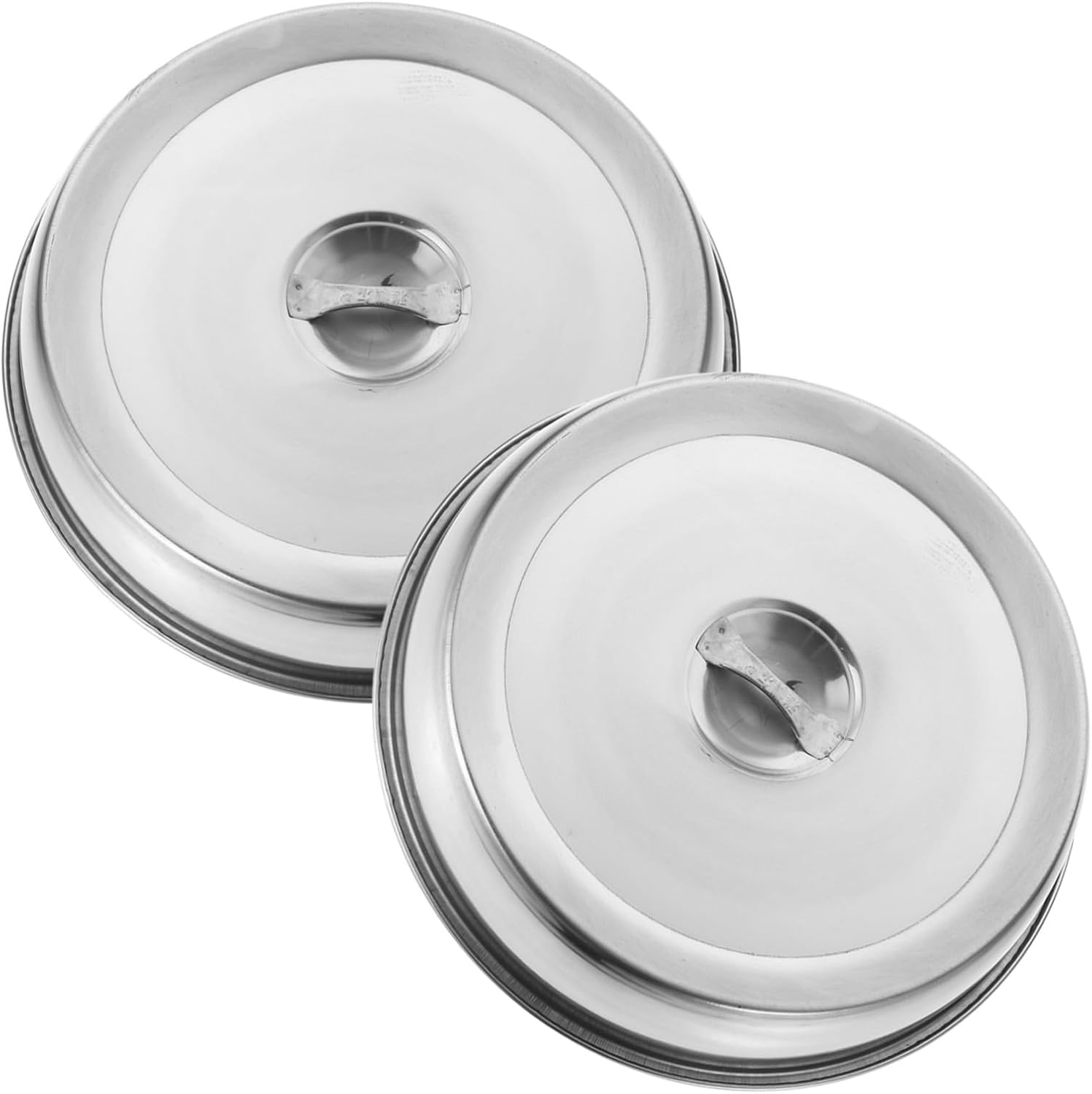 Healeved 2Pcs Stainless Steel Steak Cover, 24Cm round Griddle Dome, Dust-Proof Food Protective Cover for Indoor and Outdoor Bbq, Kitchen Use, Silver image number 5
