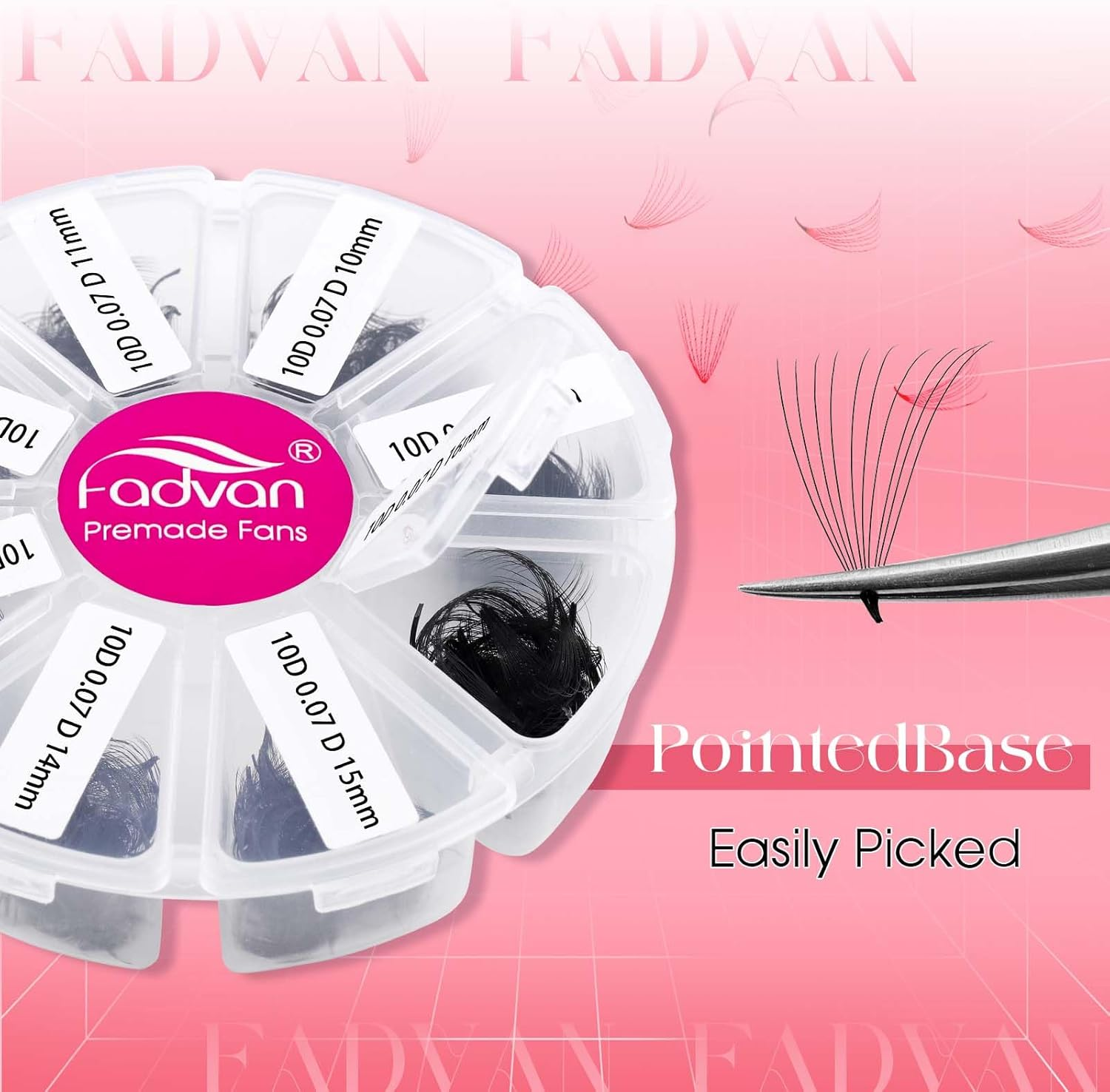 FADVAN Eyelashes Extension Volume Eyelashes Bunch 10D 0.07C Curl 8-15Mm Mixed 500PCS Fan Eyelashes Extension Professional Eyelashes Premade Fans Lashes image number 2