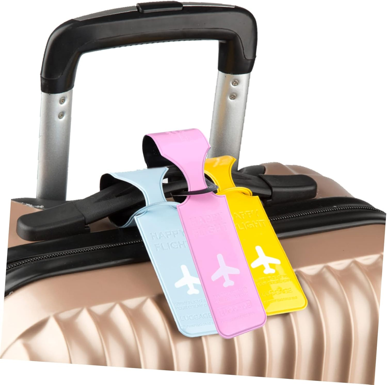 MOKKHNB 3Pcs Travel Suitcase Tags PVC Luggage Name Labels with Durable Clasp Identification Tags for Easy Baggage Recognition and Reusable Travel Accessories image number 5