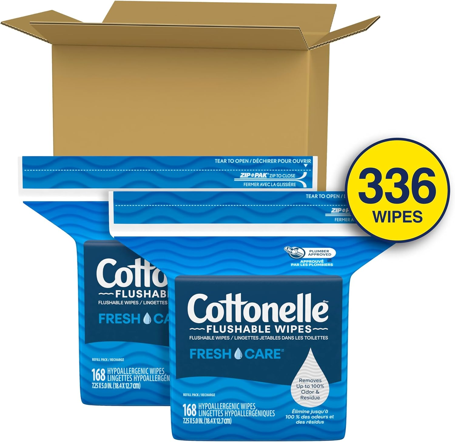 COTTONELLE FRESH_CARE FLSHBL WIPE E-COMM BAG 1 PK 336 FSC MIX SGSCH COC 005460 image number 4