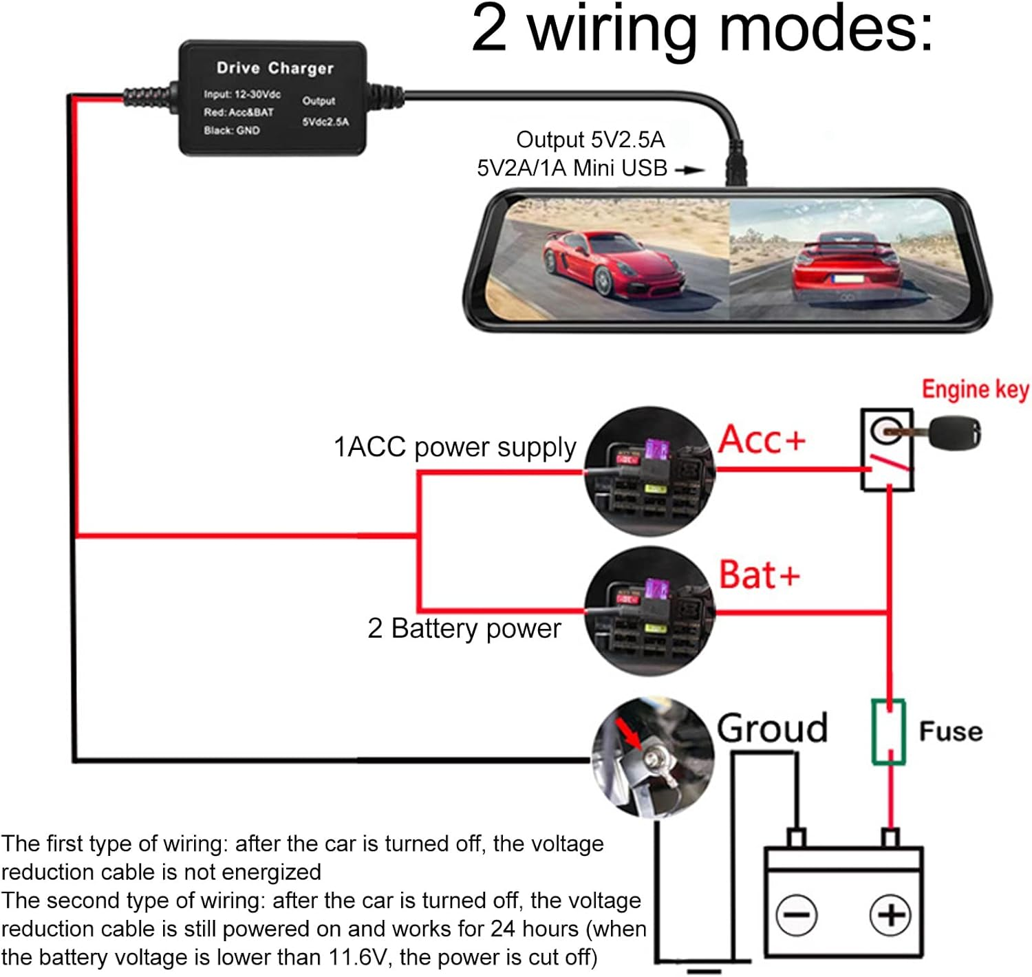 Rengu Dash Cam Hardwire Kit, GPS Navigator Flexible USB Hardwire Kit (Mini) image number 4
