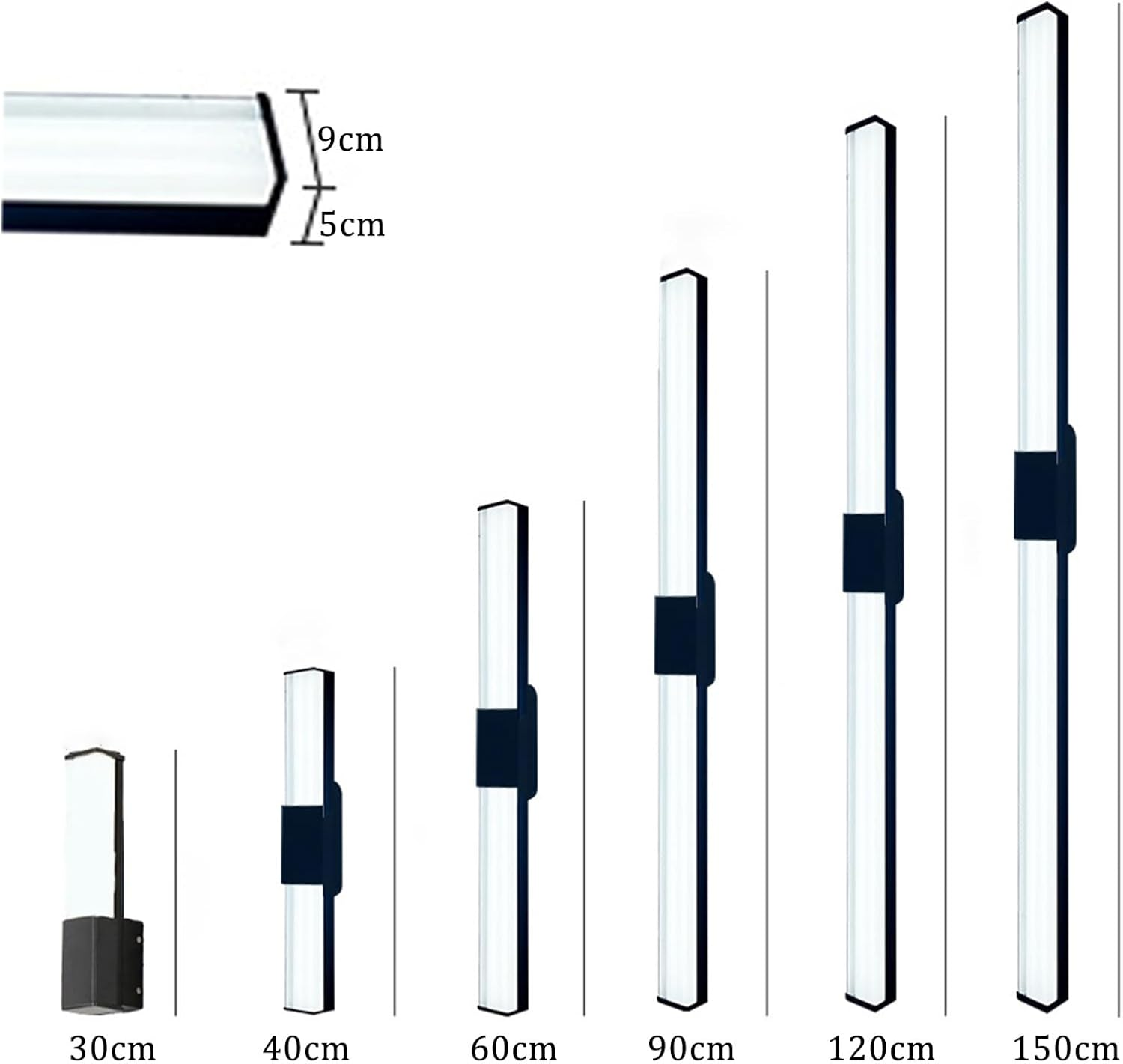 Outdoor LED Long Wall Sconce Modern Acrylic Wall Lights Outside/Indoor Garden Wall Lamps IP65 Waterproof 3000K/4000K/6500K for Hallway Villa Balcony Patio Garage (White Light,150Cm) XXZ image number 6