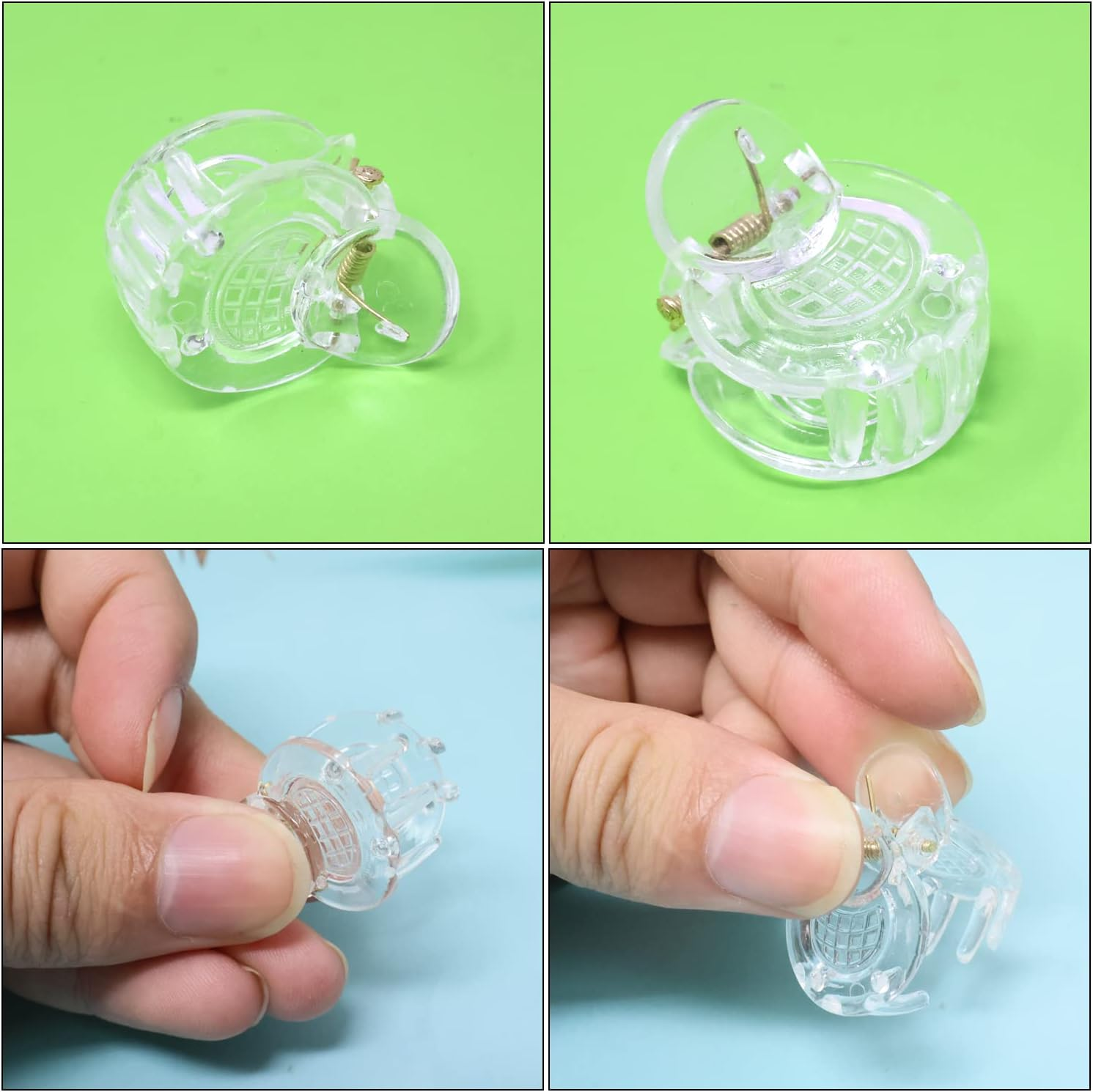 Honbay 60PCS Plastic Small Hair Claw Clips Clear Mini Hair Clips Mini Hair Clamps Strong Grip Hair Accessories for Women image number 6