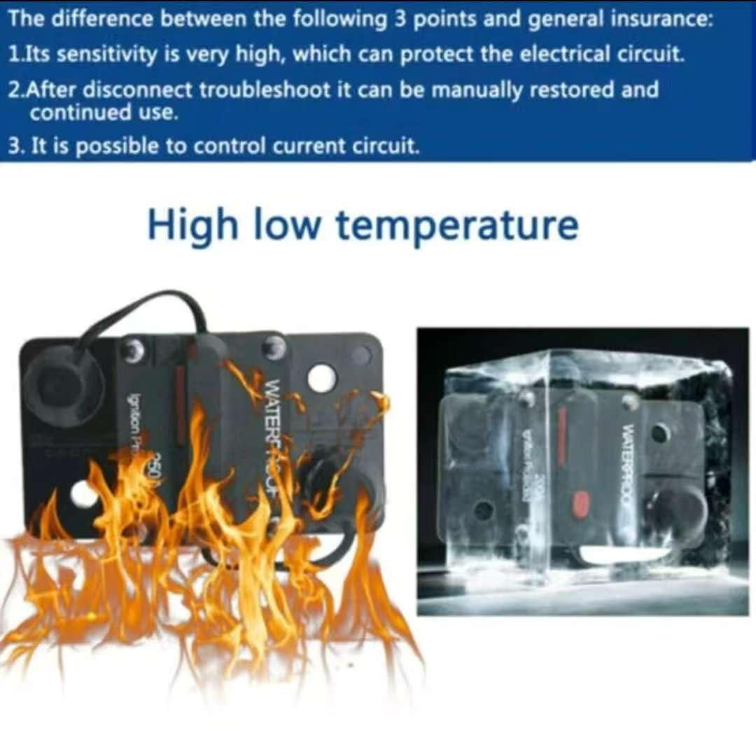 40A Automotive Circuit Breaker Resettable Fuse Holder 12V&ndash;48V DC Waterproof Inline Car Audio Circuit Breaker for Amp, Marine, RV, Boat, Solar Inverter Power Protection SQ image number 4