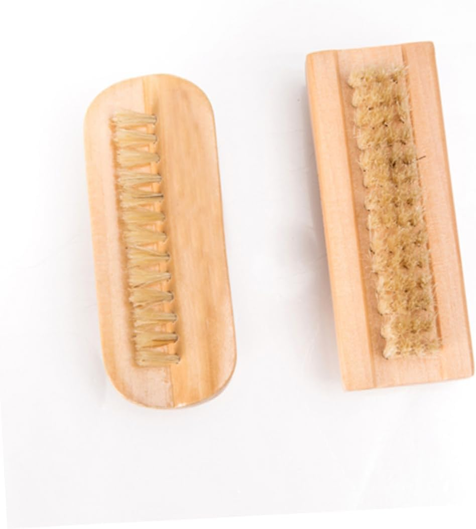 BIUDECO 5 Pcs Pig Mane Cleaning Brush Wooden Hand Washing Brush for Fingernails Household Use for Dirt Removal Craftsmanship image number 1