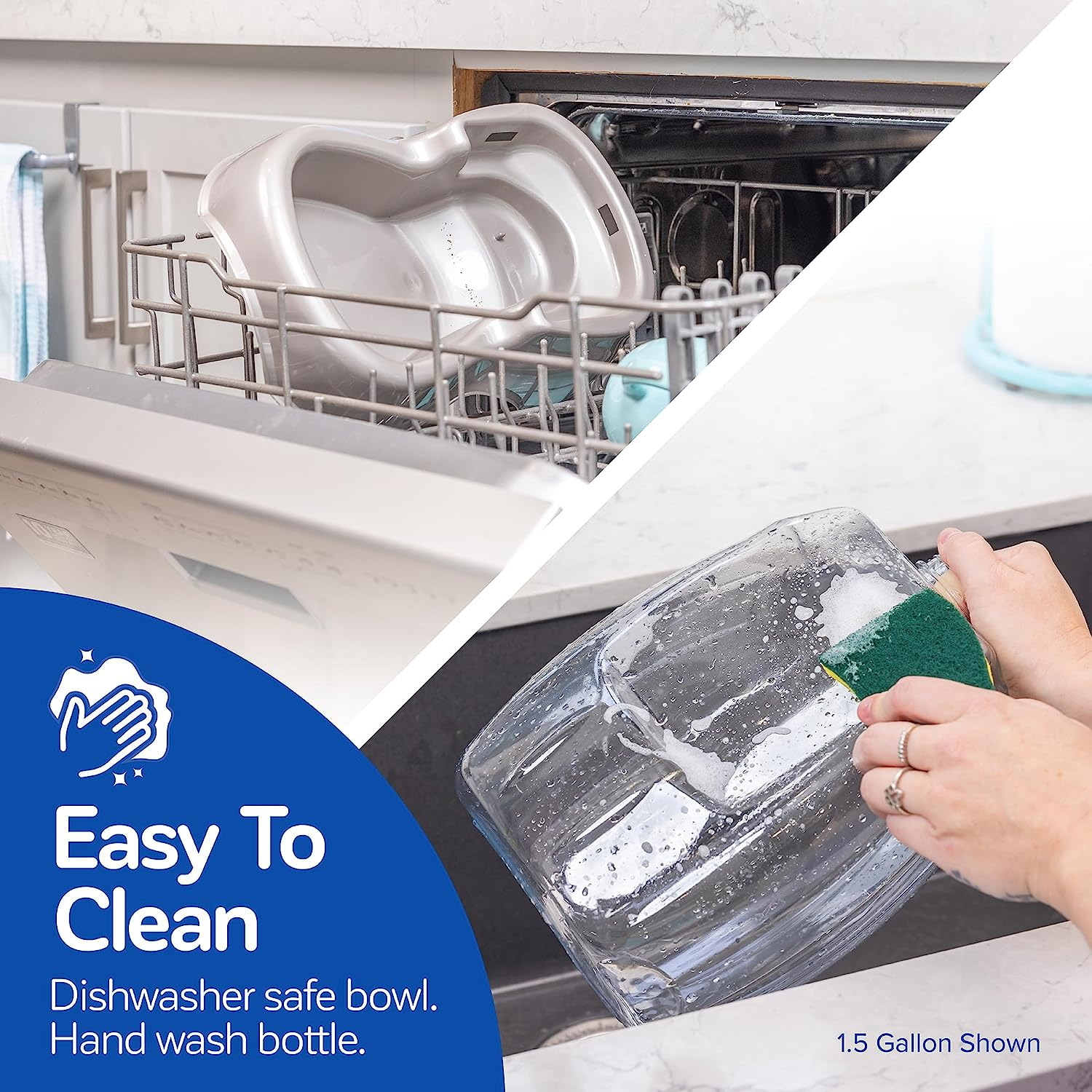 Petmate Pet Cafe Gravity Waterer Cat and Dog Water, Pearl Ash Blue,1.5 GAL, Made in USA image number 7