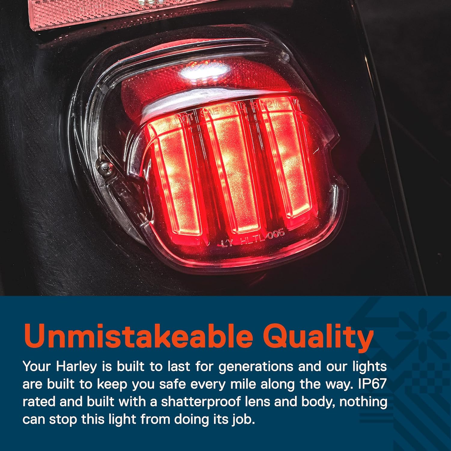 TRUE MODS LED Brake Tail Light for Harley Davidson [DOT Approved] [Claw-Design] [Plug-N-Play], License Taillight for Harley Sportster Dyna Fatboy Road King Glide Electra Heritage image number 5