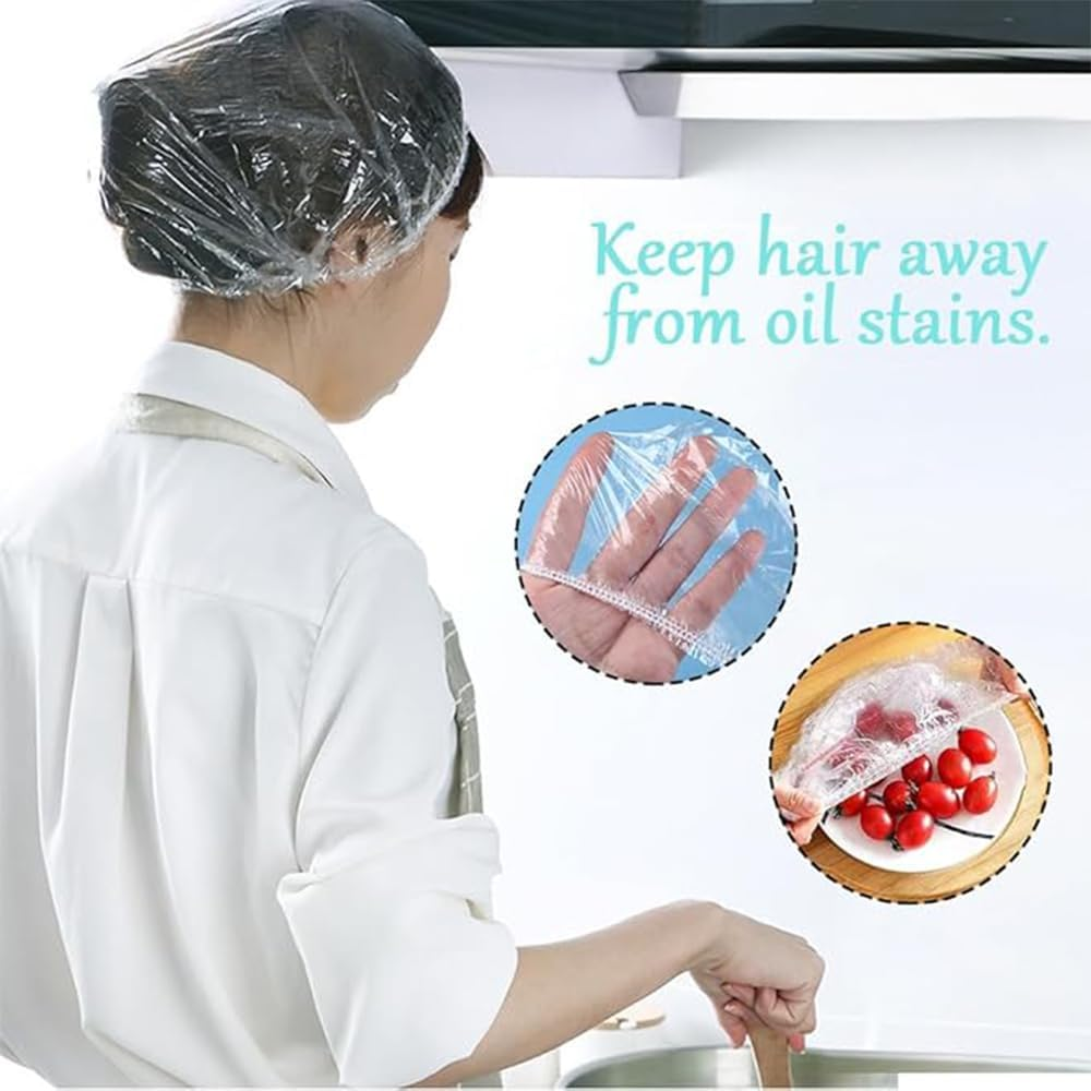 Shower Cap Disposable, Clear Plastic Bath Caps for Women Men Kids Girls, Multi-Purpose Thick Waterproof Bath Caps Hair Treatment, Spa,Home Use,Portable Travel (Pink-40Pcs) - Yellow-40Pcs image number 3