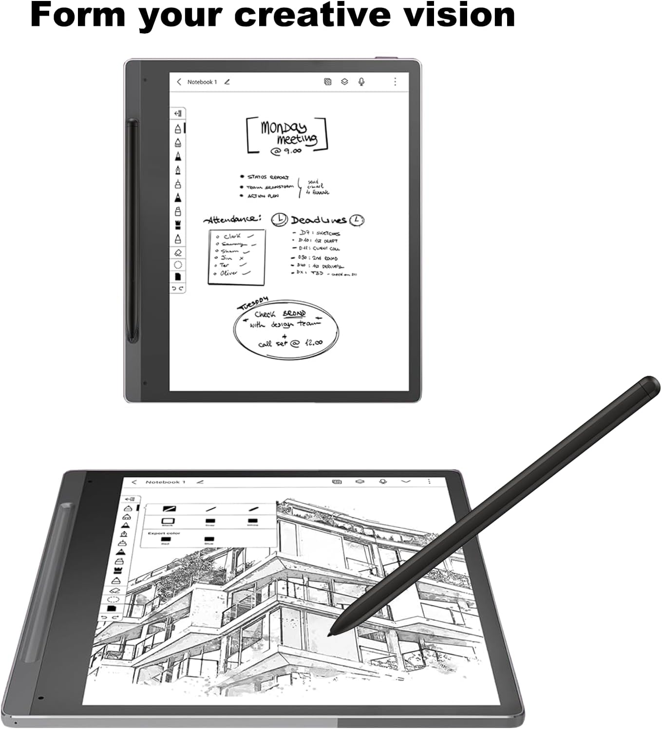 Dakexiong Stylus Pen for Lenovo Smart Paper Pen for Lenovo Smart Paper, No Charing Needed, Instant Handwriting to Text, Drawing and Writing Pencil with Free Pen Tips/Nips, Black image number 4