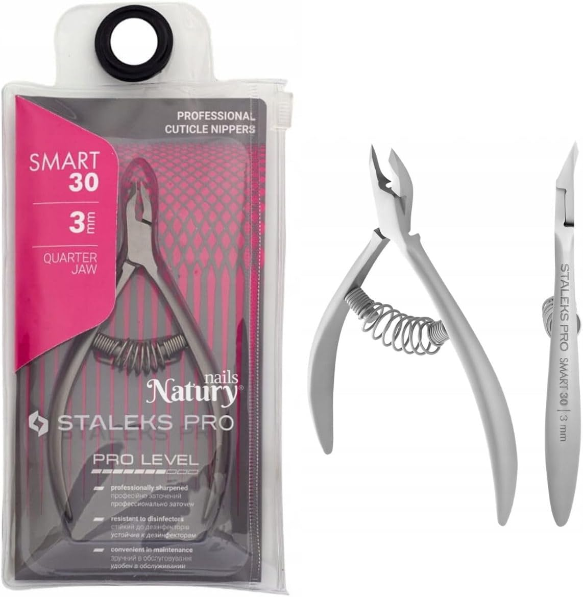 STALEKS PRO for Natury Nails Professional Cuticle Nippers Stainless Steel (Smart 30-3 Mm) image number 3
