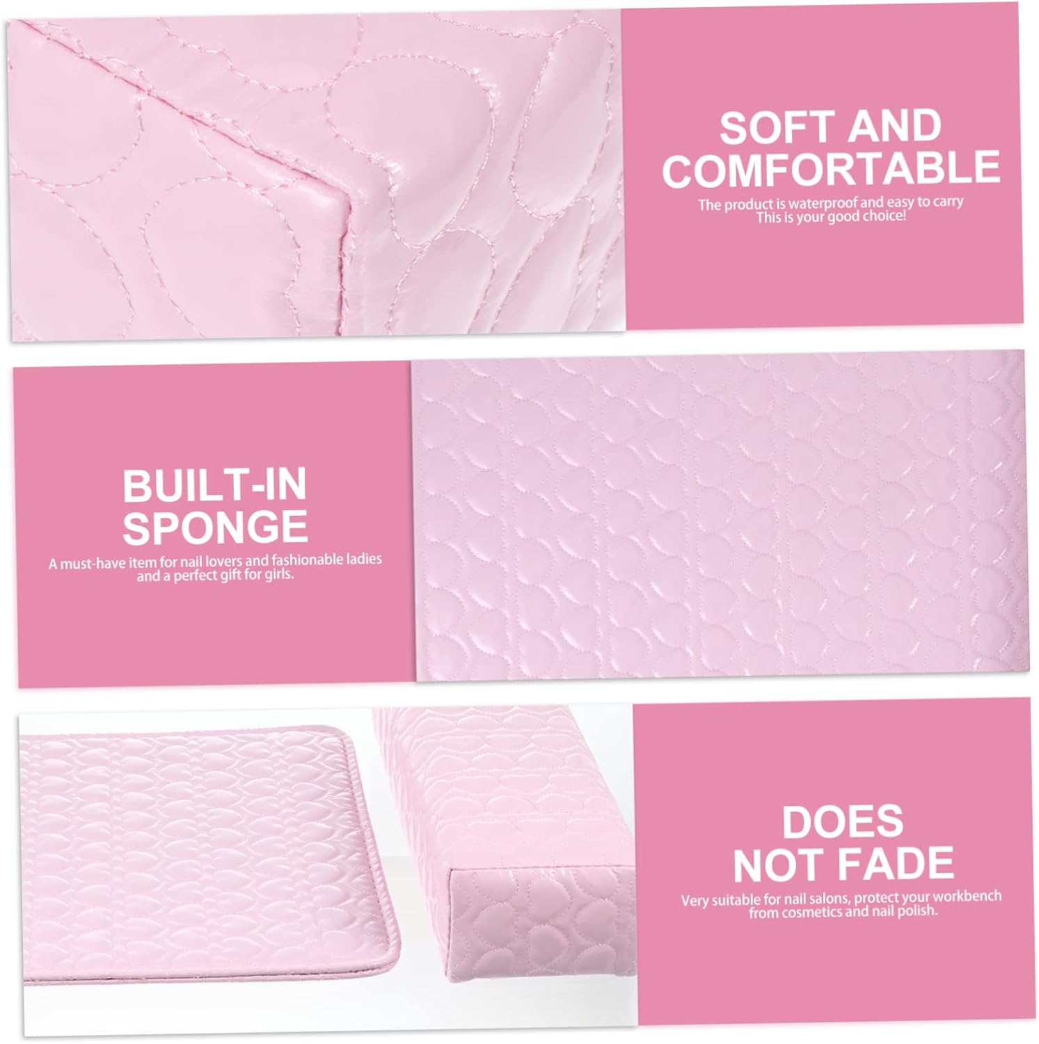 PENIKOKO 2Pcs Nail Hand Rest Pillow Leather Hand Rests Cushion Manicure Mat Nail Beauty Pad image number 5