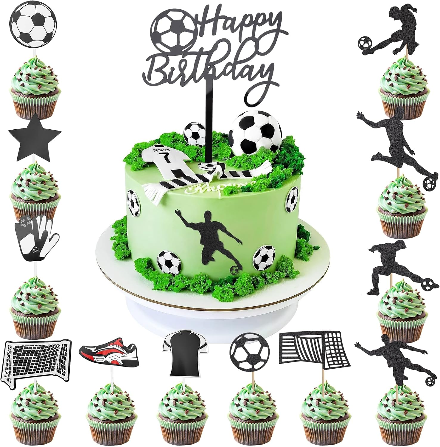 ENLACE Pack of 36 Sea Animals Cupcake Toppers, Ocean Theme Cake Decoration for Birthday, Christening