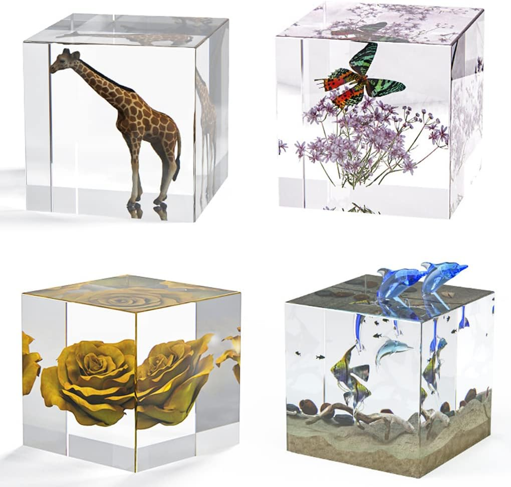 Fineinno Square Resin Mold,Geometric Cube Silicone Molds for Resin, Deep Epoxy Resin Molds for DIY Craft, Flowers Preservation, Home Decoration (Cube Resin Mold)