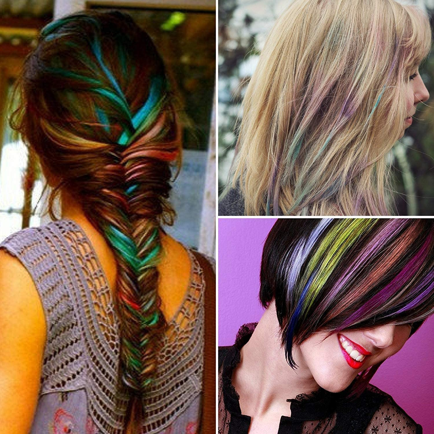 Hair Chalk Pens 24 Pack, Temporary Hair Chalk Comb, Washable Hair Color Safe for Kids and Teen - for Party, Girls Gift, Kids Toy, Birthday Gifts for Girls, 24 Bright Colors image number 5